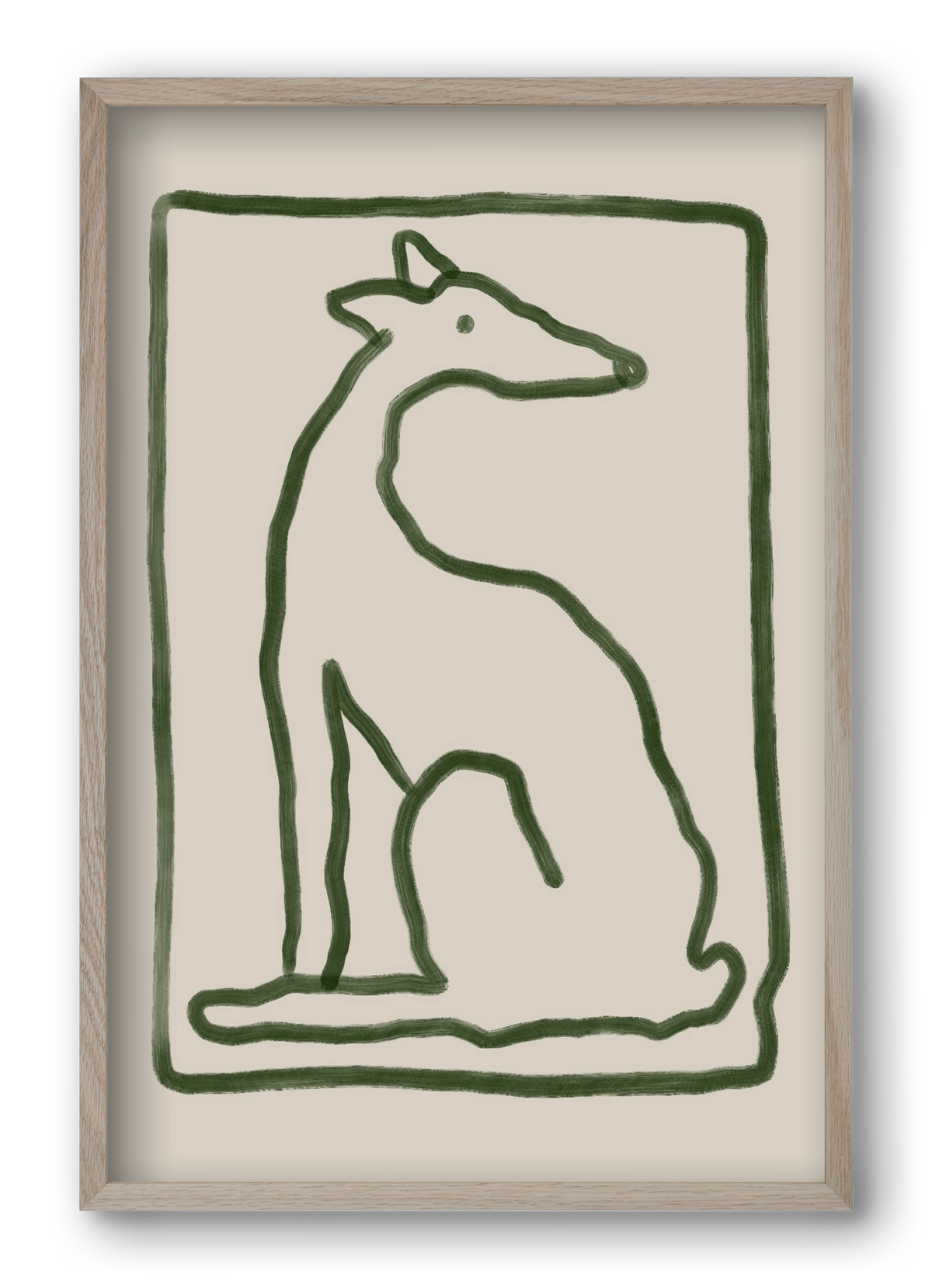 The Dog Waits, 40x60 cm (40x60 cm), Tölgy keret