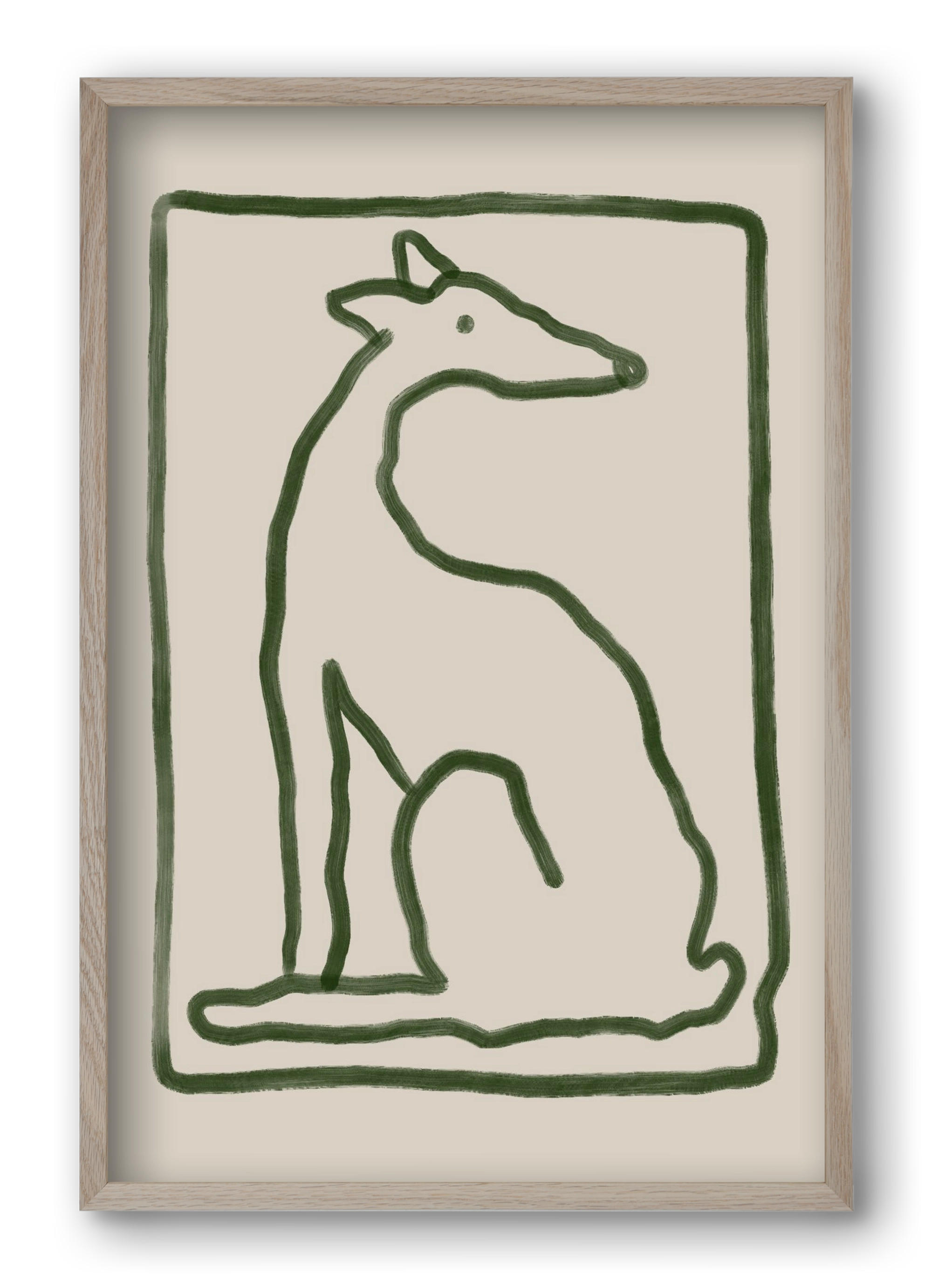 The Dog Waits, 40x60 cm (40x60 cm), Tölgy keret