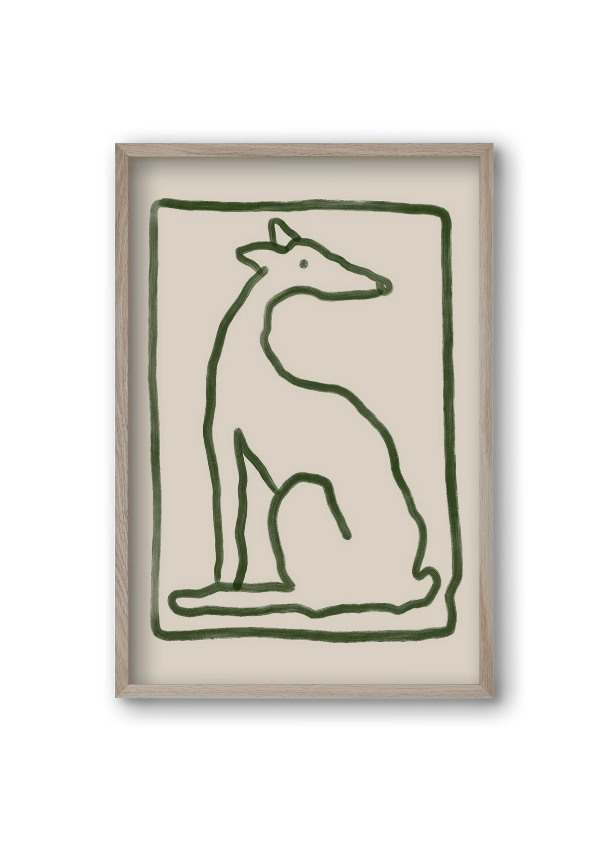 The Dog Waits, 20x30 cm (20x30 cm), Tölgy keret