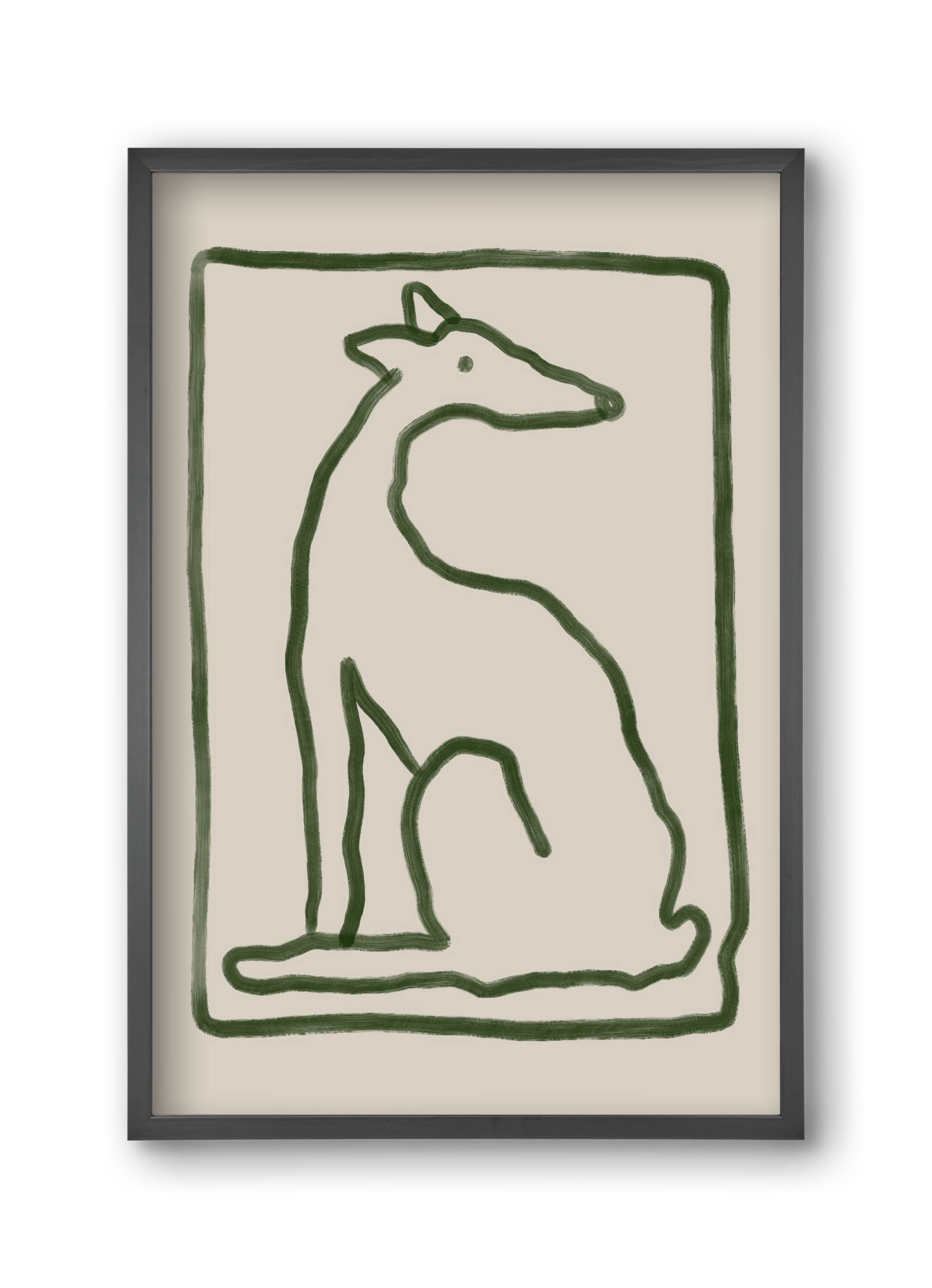 The Dog Waits, 30x45 cm (30x45 cm), Fekete keret