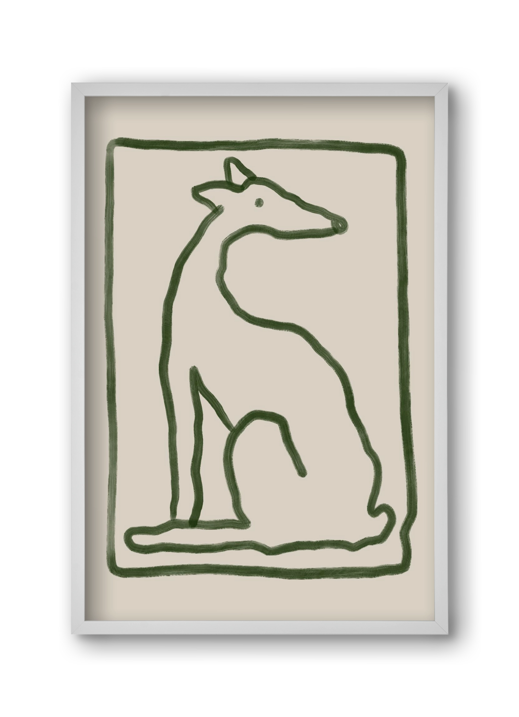 The Dog Waits, 30x45 cm (30x45 cm), Fehér keret