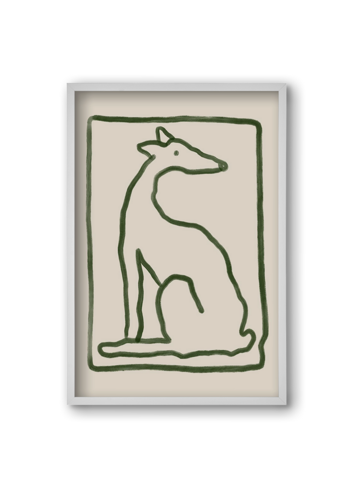 The Dog Waits, 20x30 cm (20x30 cm), Fehér keret