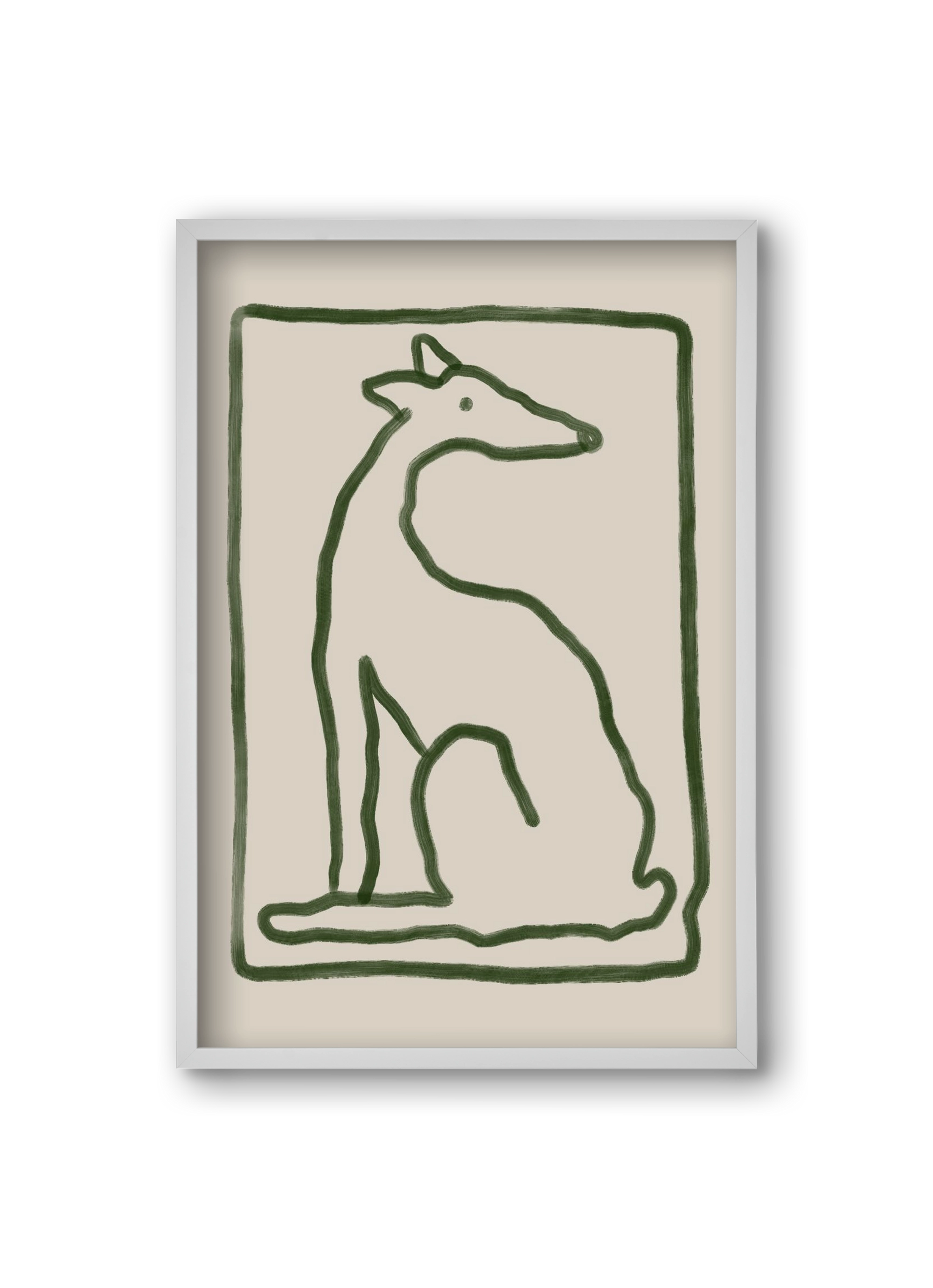 The Dog Waits, 20x30 cm (20x30 cm), Fehér keret