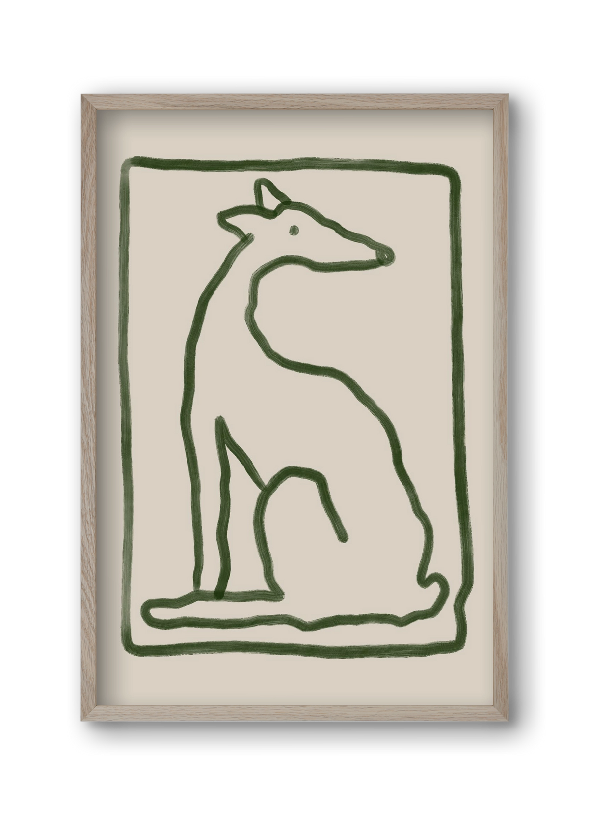 The Dog Waits, 30x45 cm (30x45 cm), Tölgy keret