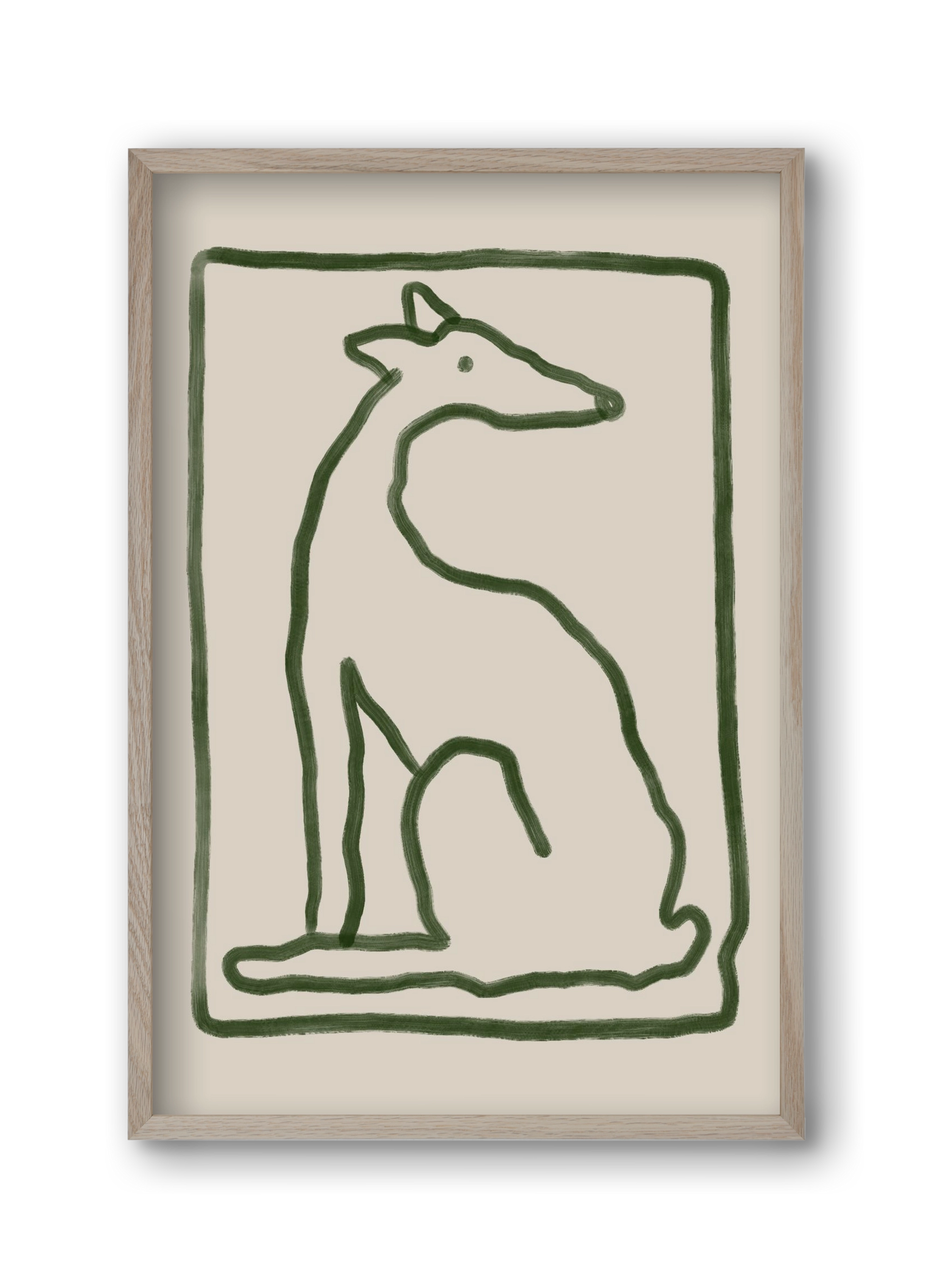 The Dog Waits, 30x45 cm (30x45 cm), Tölgy keret