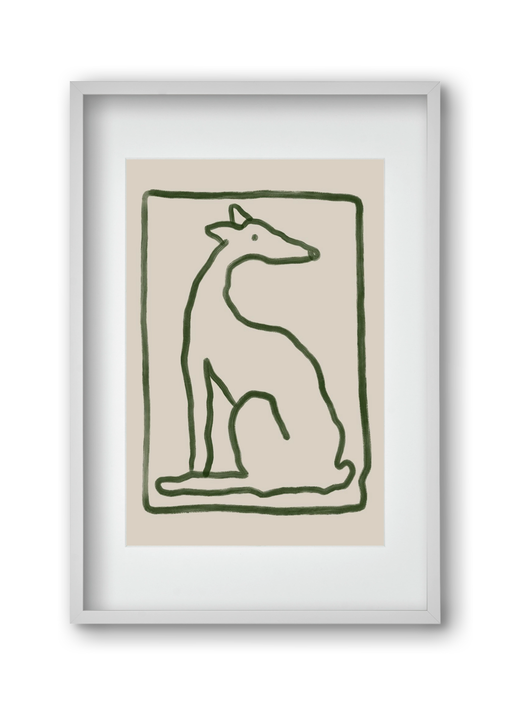 The Dog Waits, 30x45 cm (20x30 cm), Fehér keret, paszpartuval