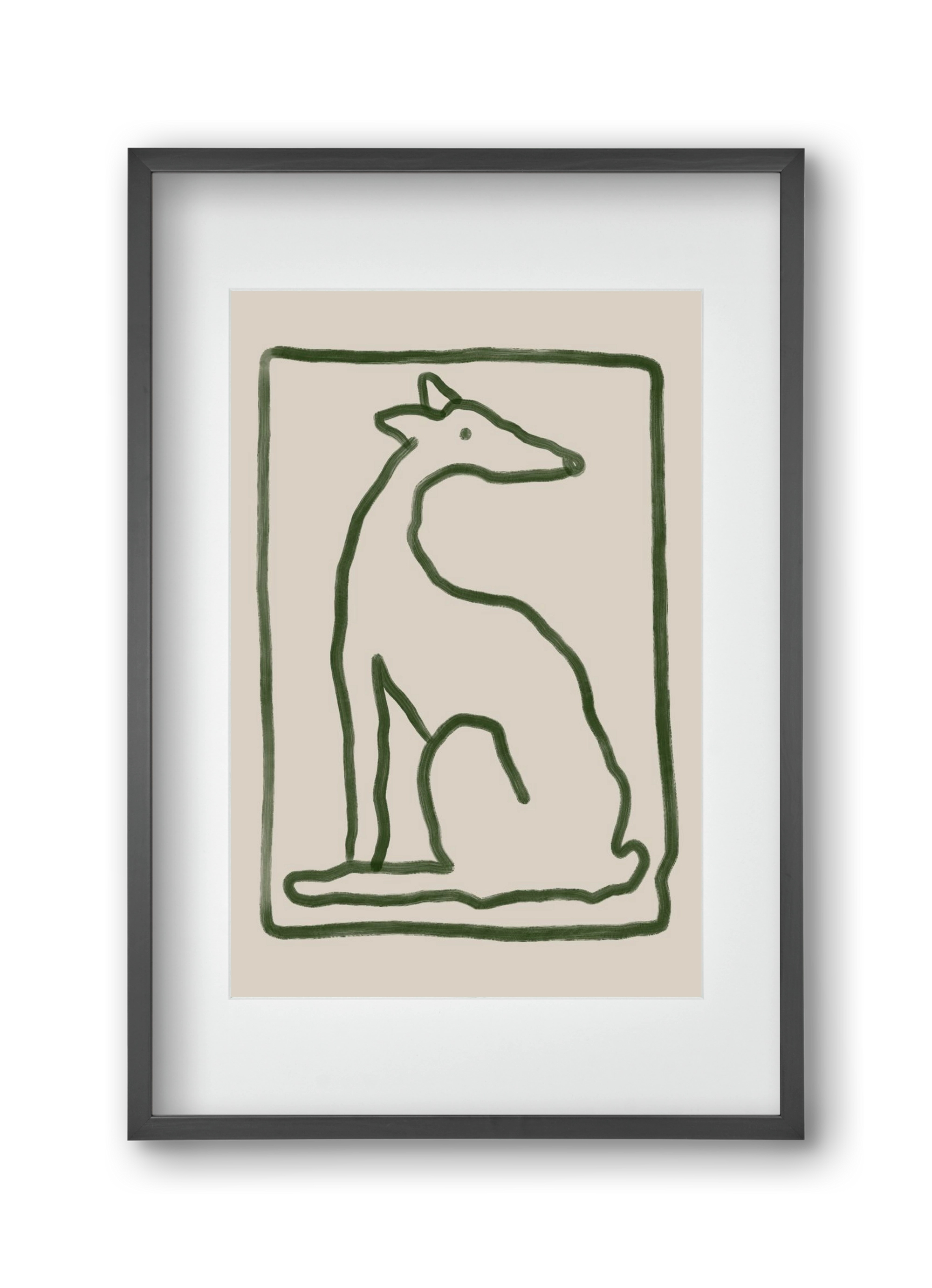 The Dog Waits, 30x45 cm (20x30 cm), Fekete keret, paszpartuval