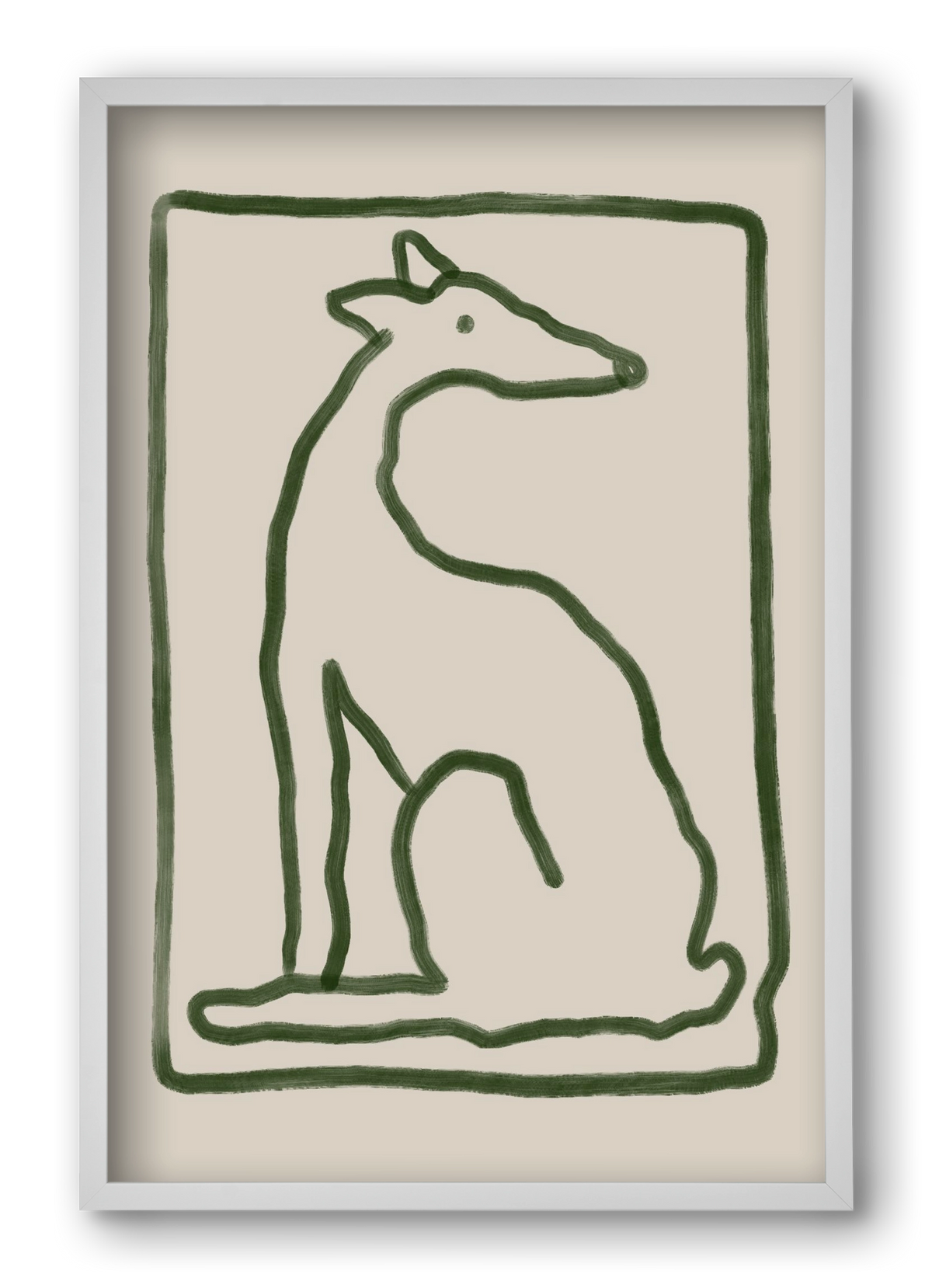 The Dog Waits, 40x60 cm (40x60 cm), Fehér keret