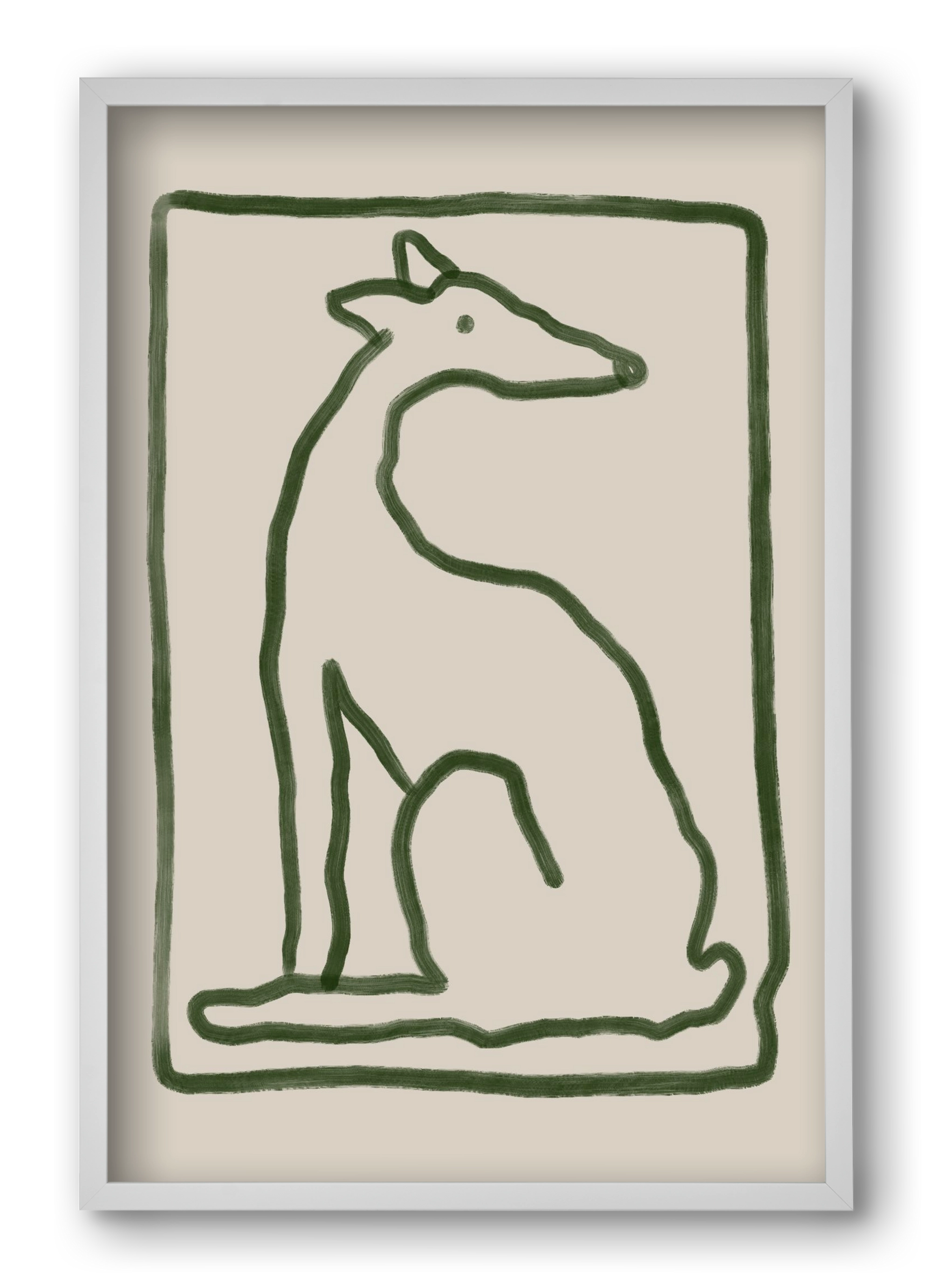 The Dog Waits, 40x60 cm (40x60 cm), Fehér keret