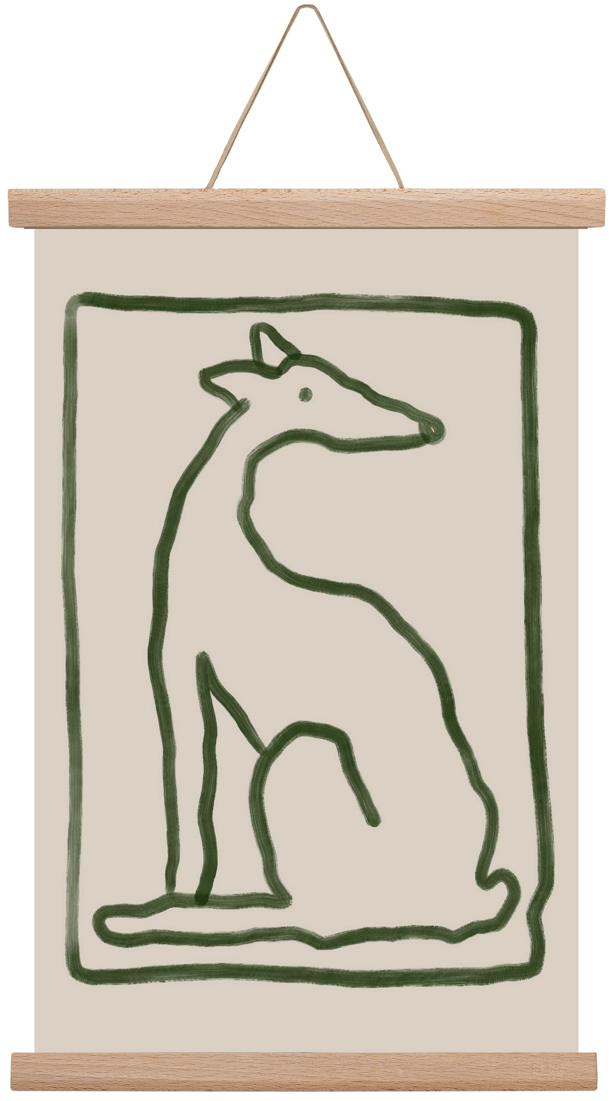 The Dog Waits, 30x45 cm (30x45 cm), Tölgy akasztó