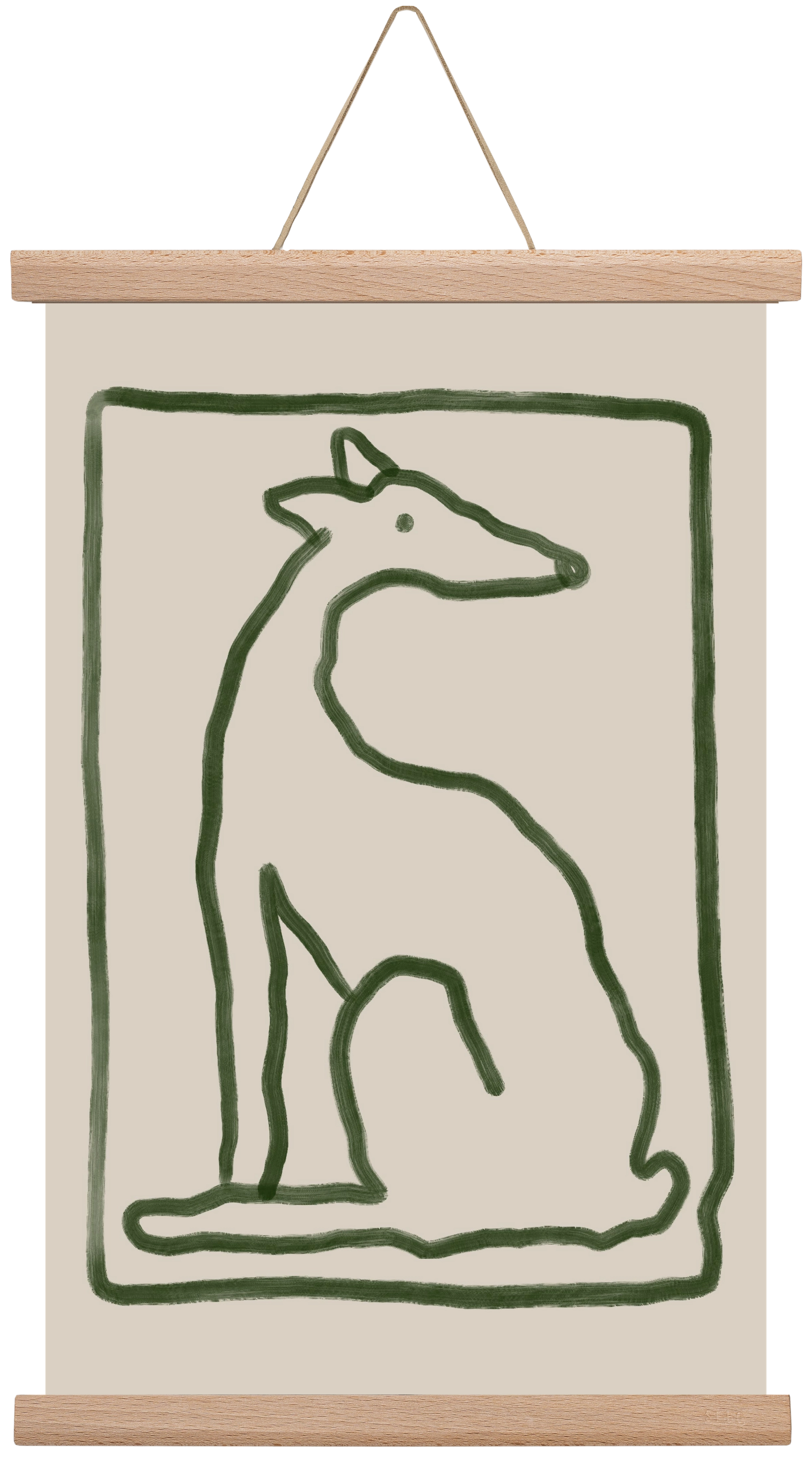 The Dog Waits, 30x45 cm (30x45 cm), Tölgy akasztó