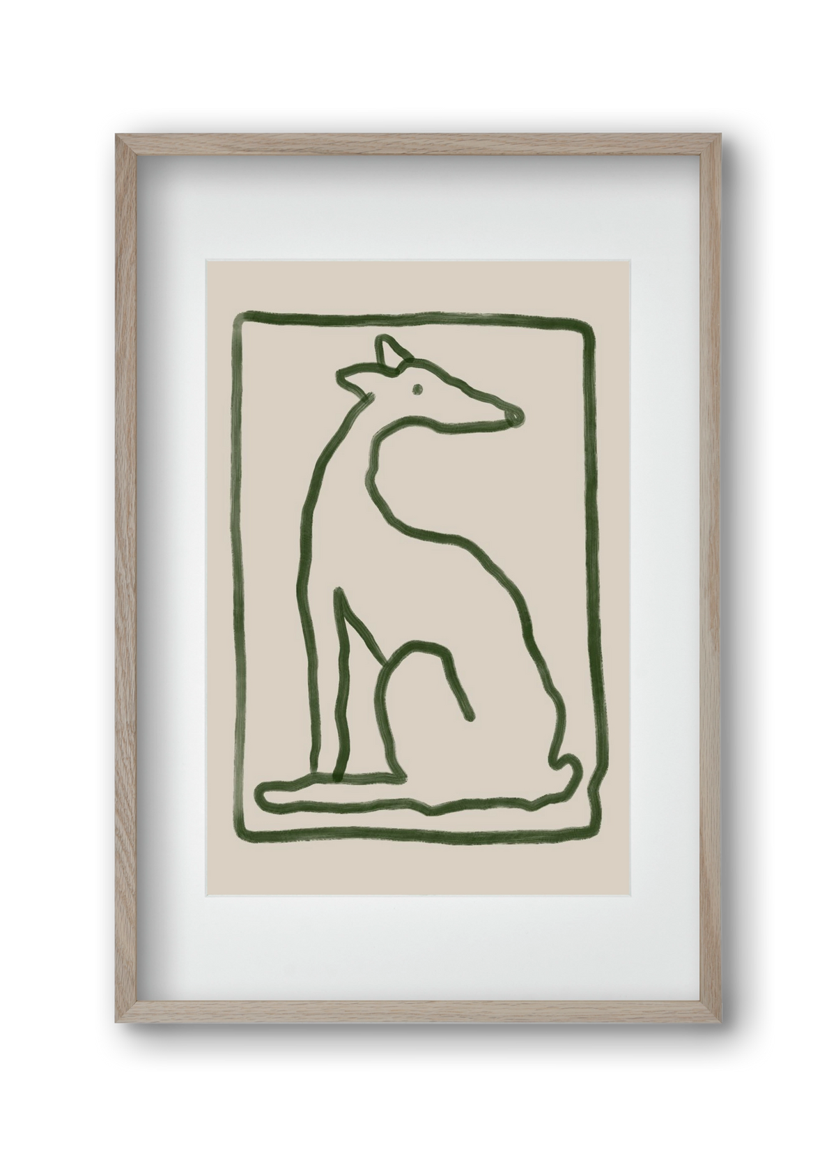 The Dog Waits, 30x45 cm (20x30 cm), Tölgy keret, paszpartuval