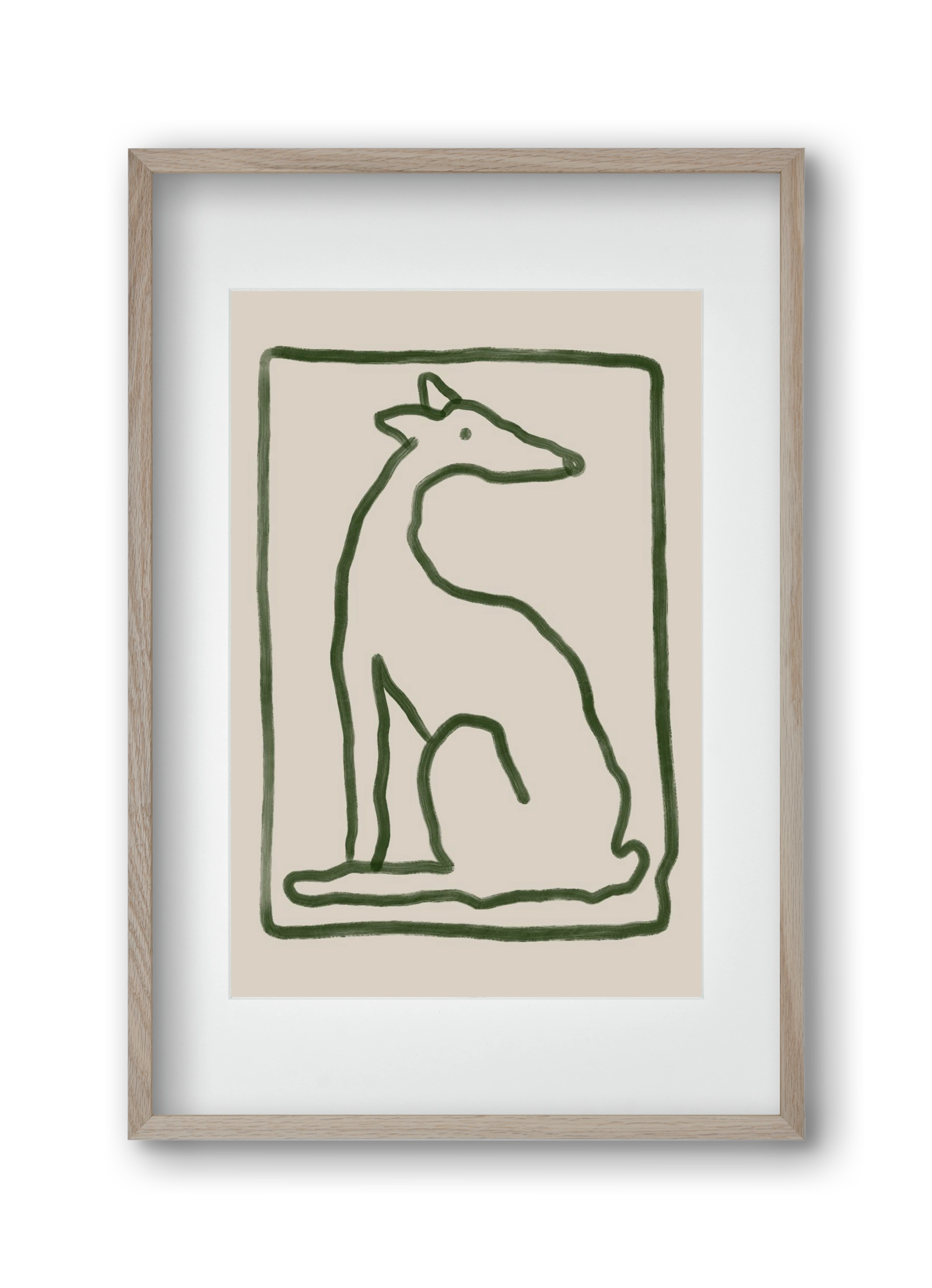 The Dog Waits, 30x45 cm (20x30 cm), Tölgy keret, paszpartuval