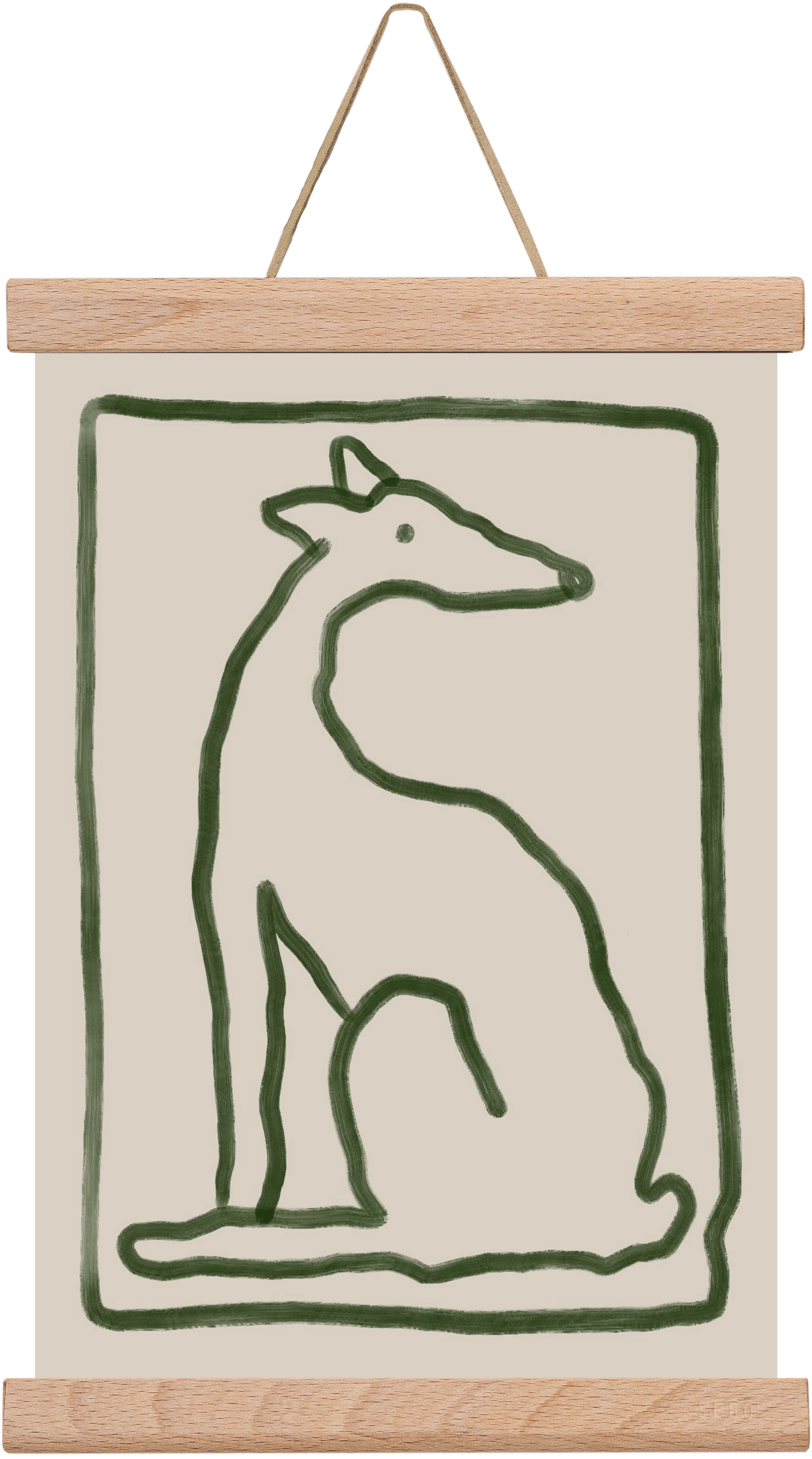 The Dog Waits, 20x30 cm (20x30 cm), Tölgy akasztó