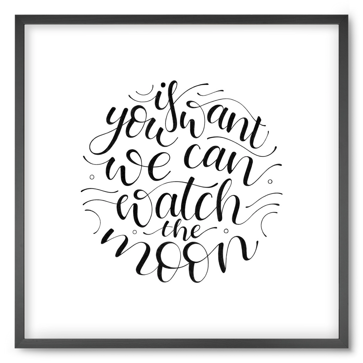 Watch the Moon, 50x50 cm (50x50 cm), Fekete keret