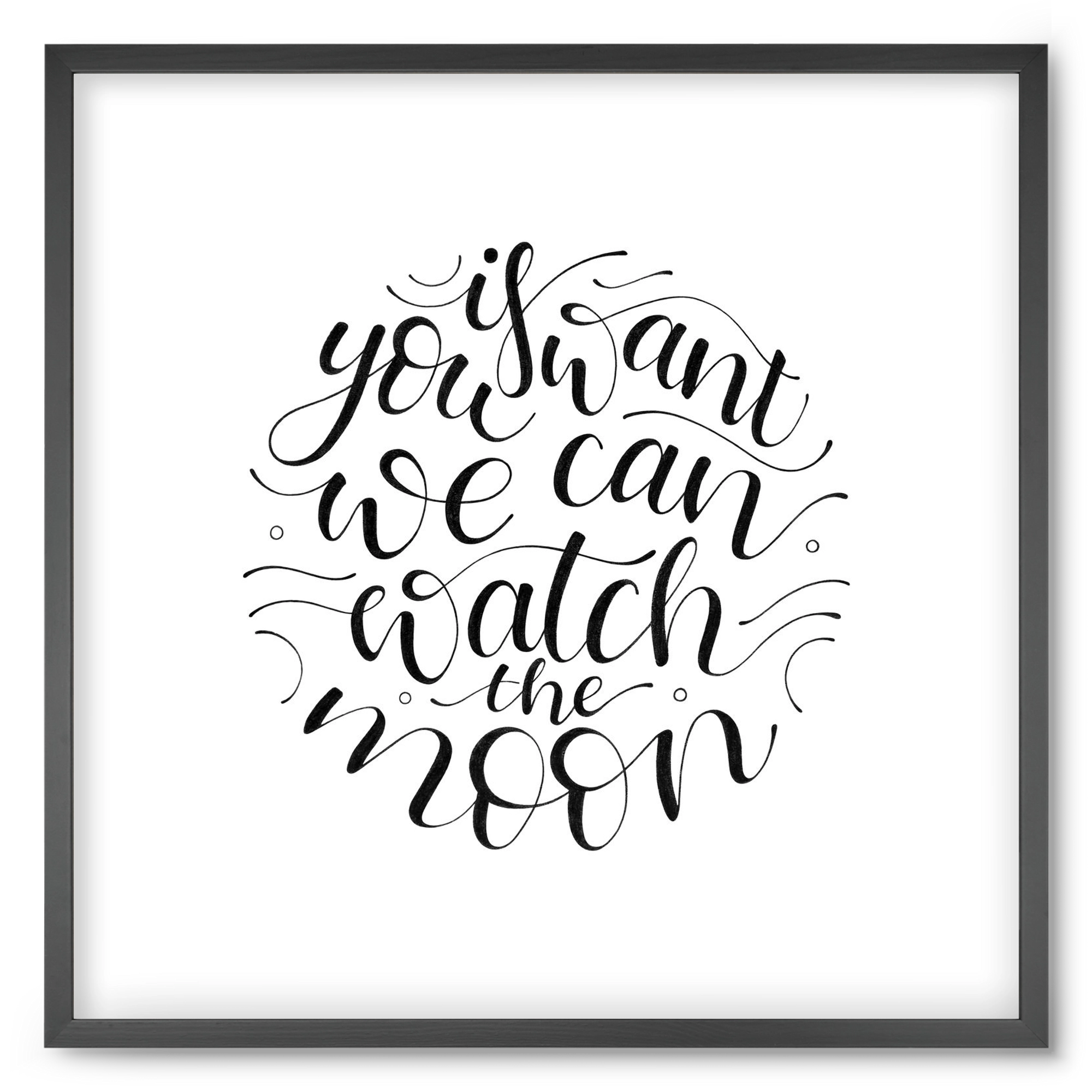 Watch the Moon, 50x50 cm (50x50 cm), Fekete keret