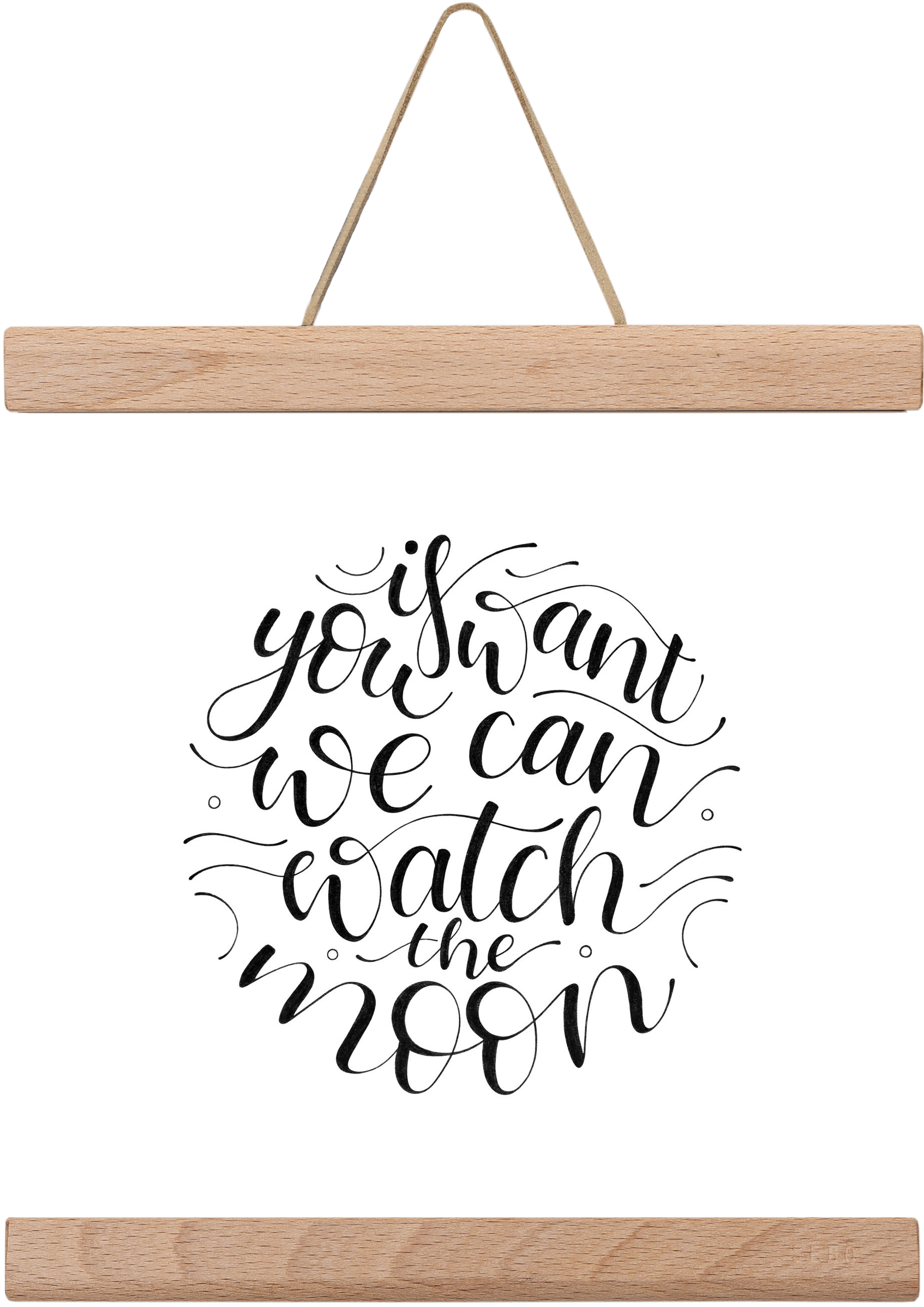 Watch the Moon, 20x20 cm (20x20 cm), Tölgy akasztó