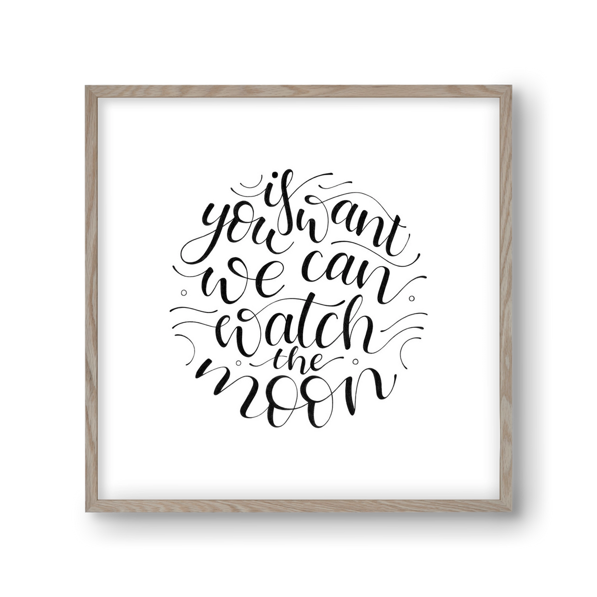 Watch the Moon, 30x30 cm (30x30 cm), Tölgy keret