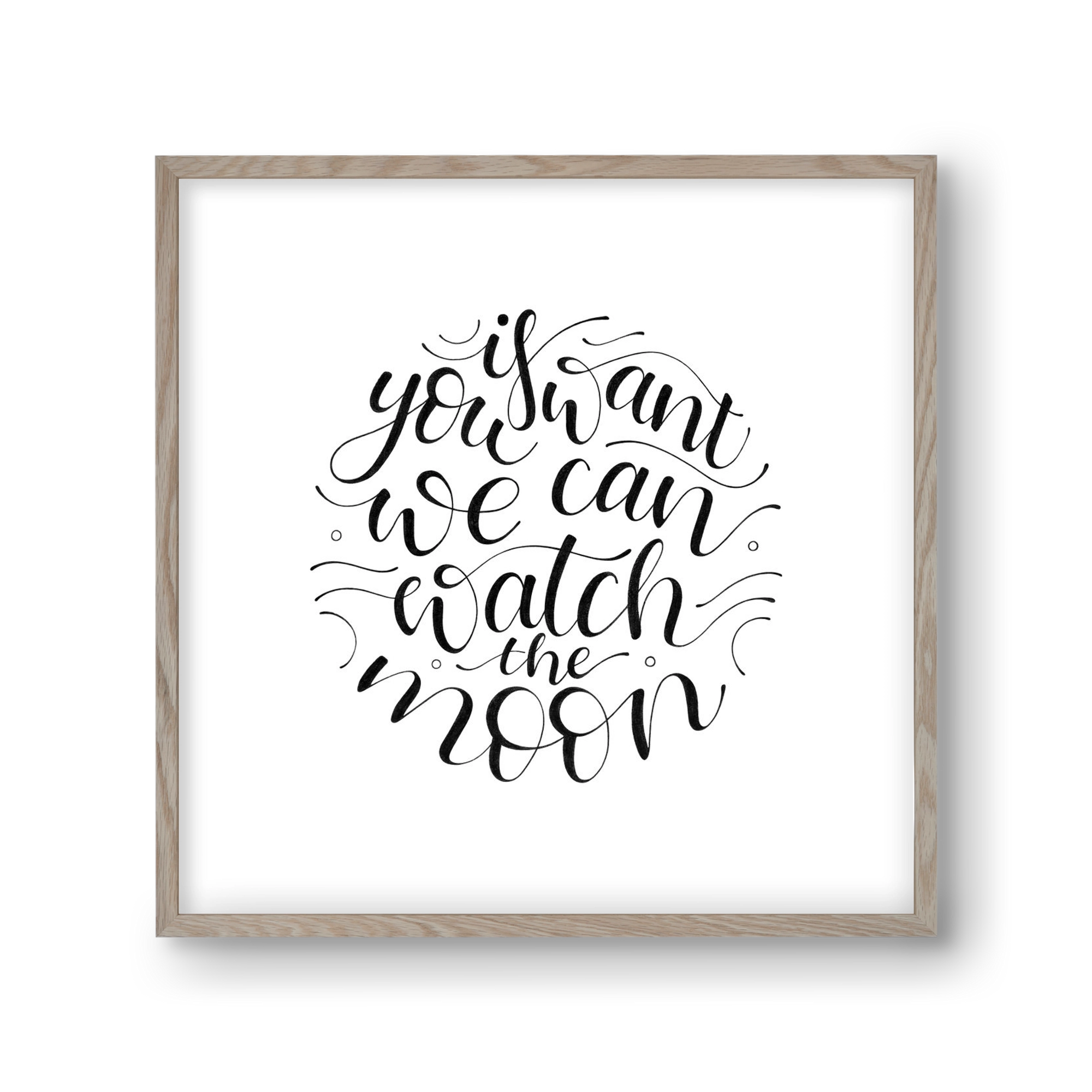 Watch the Moon, 30x30 cm (30x30 cm), Tölgy keret