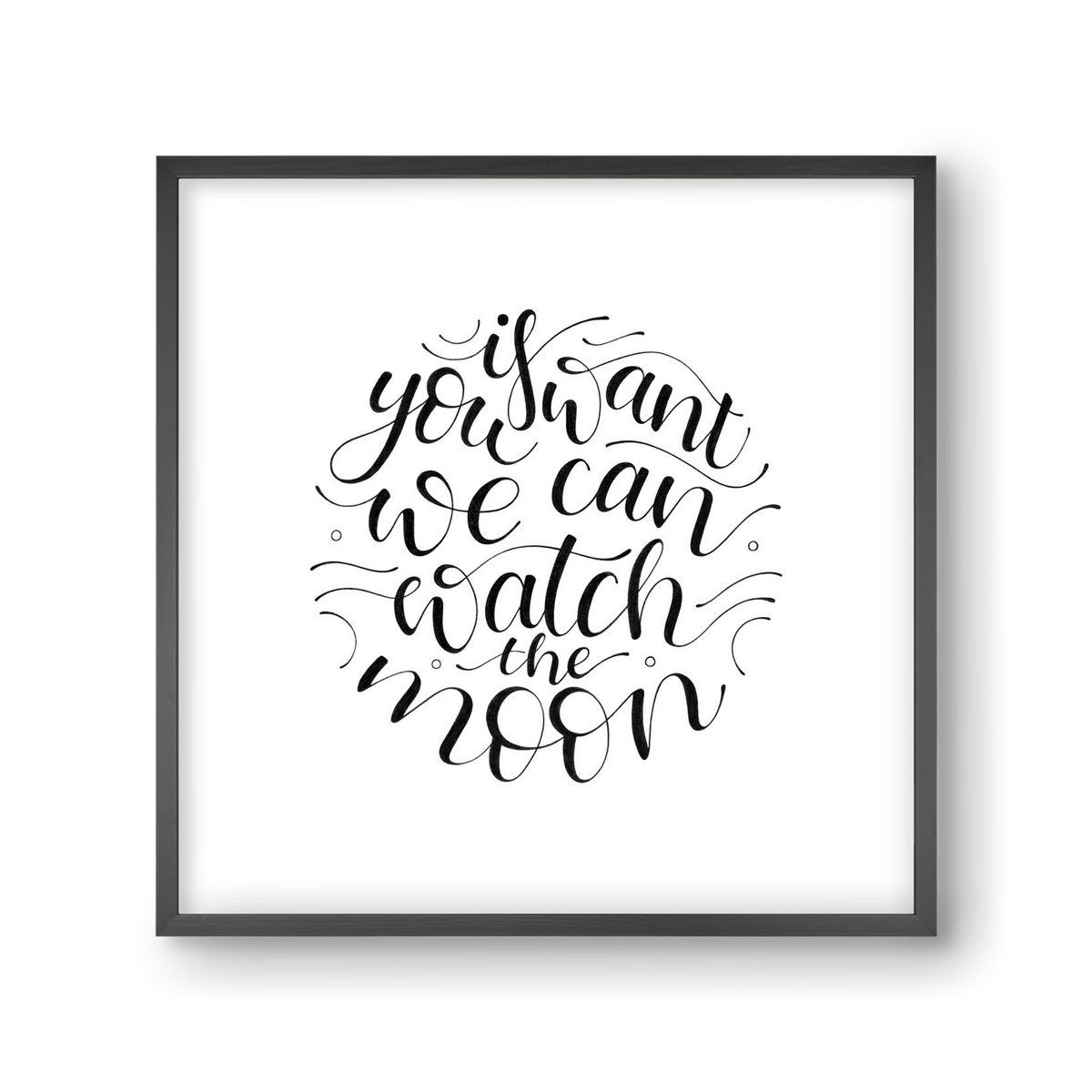 Watch the Moon, 30x30 cm (30x30 cm), Fekete keret