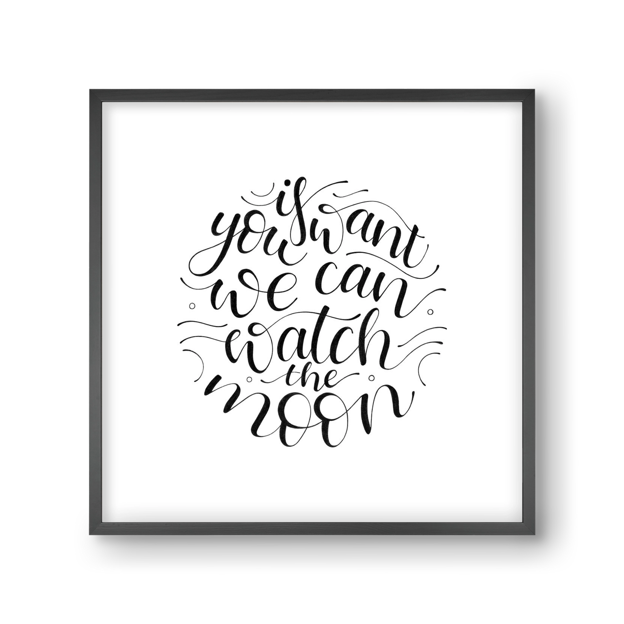 Watch the Moon, 30x30 cm (30x30 cm), Fekete keret