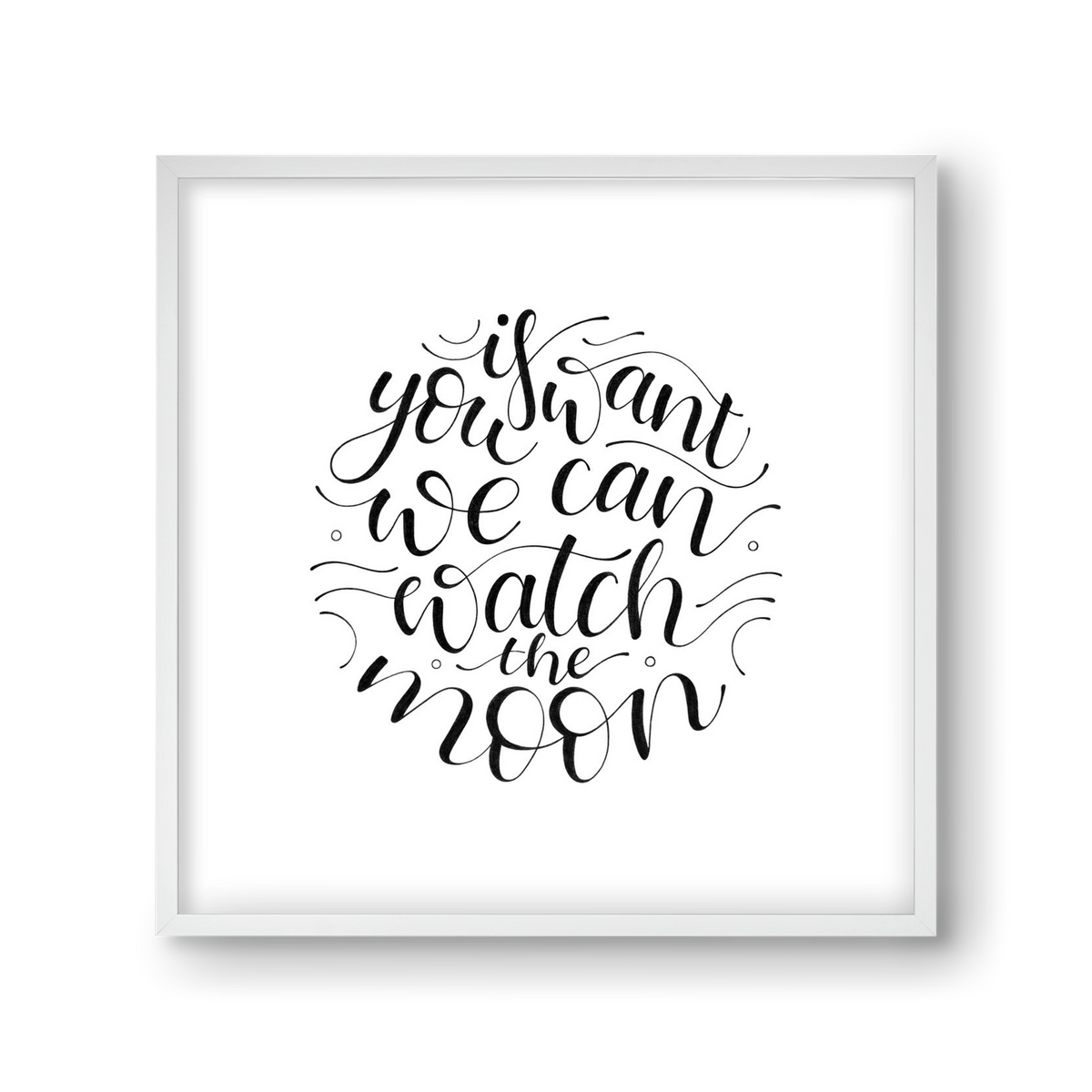 Watch the Moon, 30x30 cm (30x30 cm), Fehér keret