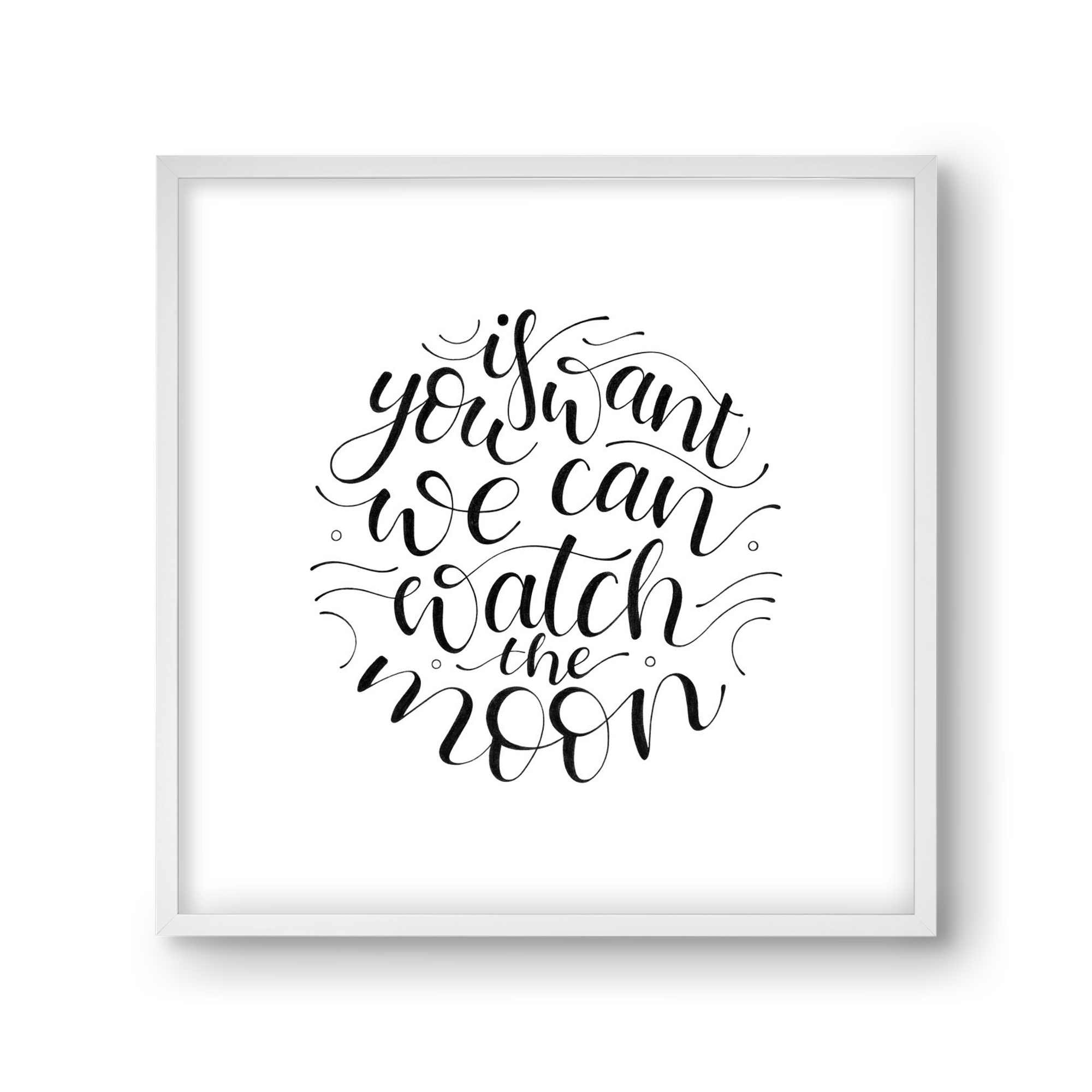 Watch the Moon, 30x30 cm (30x30 cm), Fehér keret