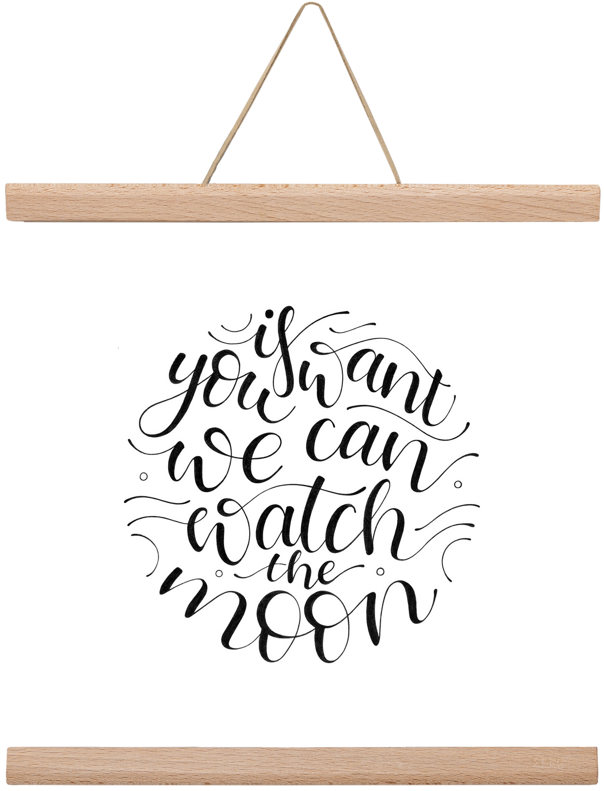 Watch the Moon, 30x30 cm (30x30 cm), Tölgy akasztó