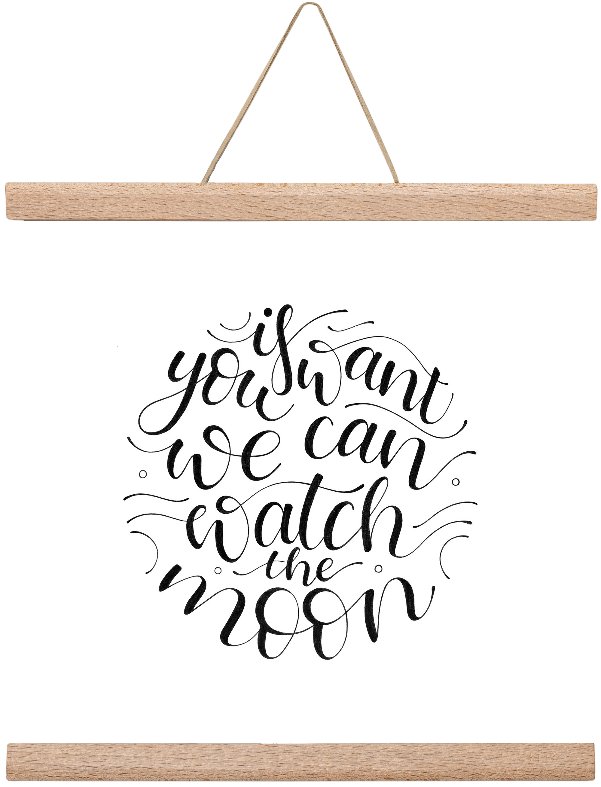 Watch the Moon, 30x30 cm (30x30 cm), Tölgy akasztó