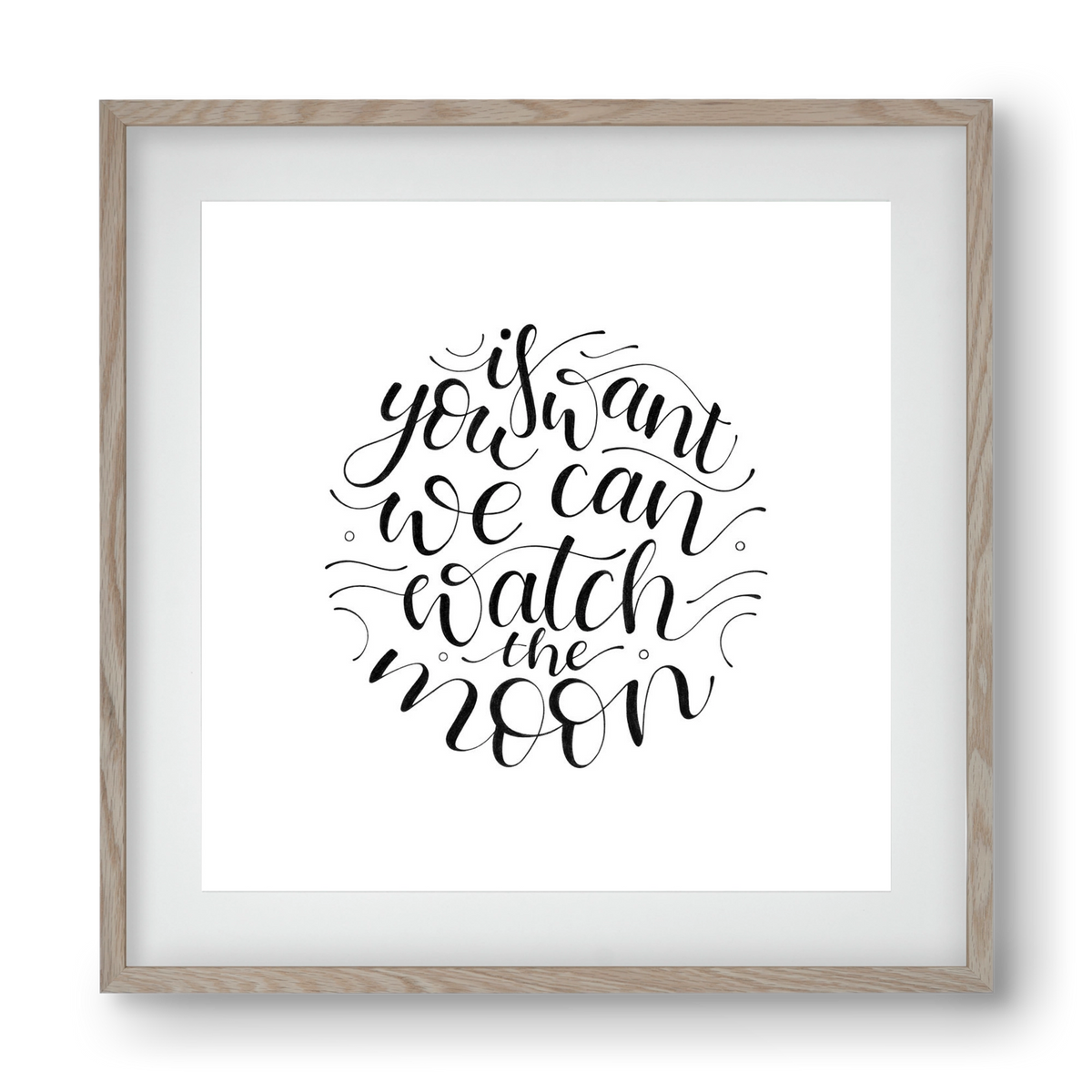 Watch the Moon, 40x40 cm (30x30 cm), Tölgy keret, paszpartuval