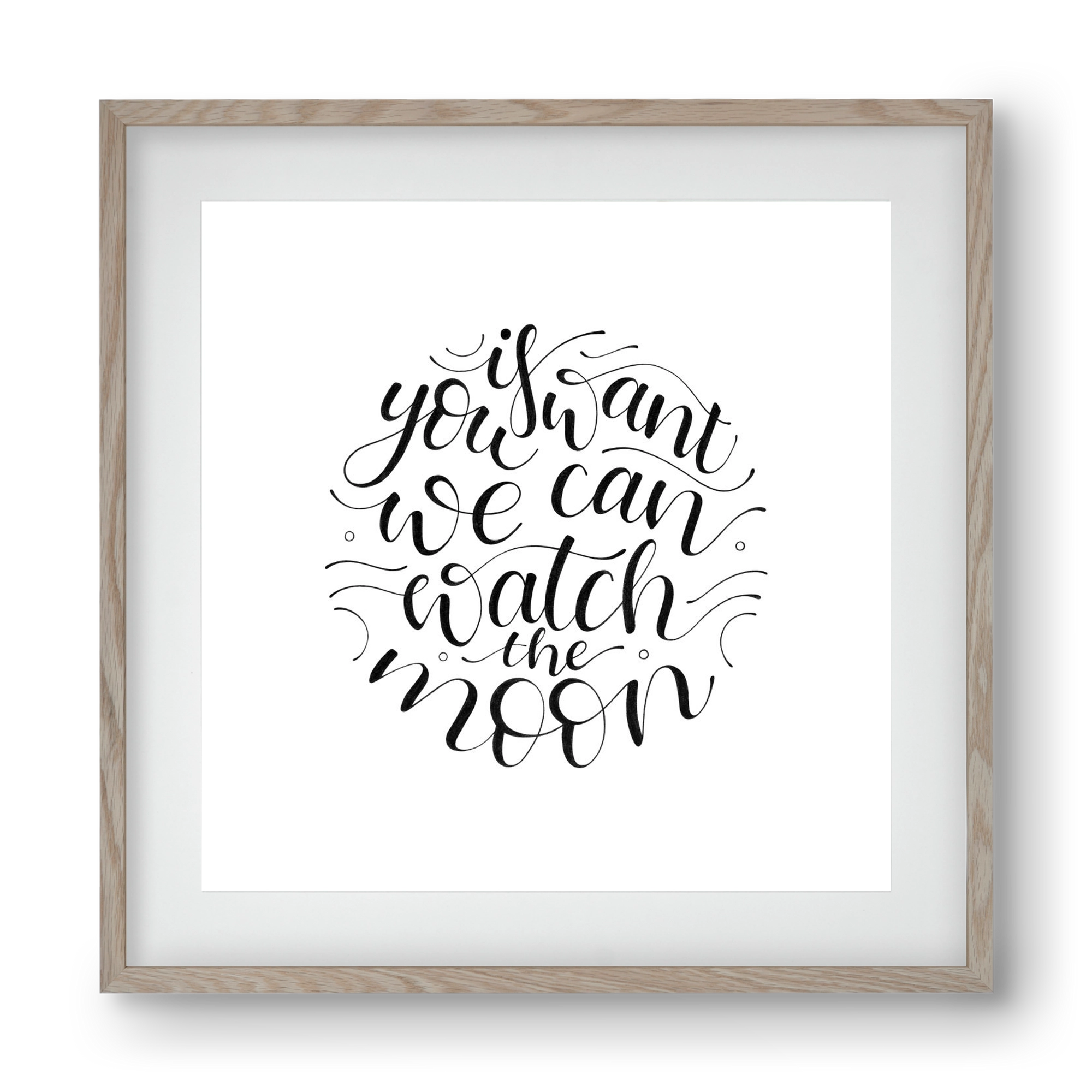 Watch the Moon, 40x40 cm (30x30 cm), Tölgy keret, paszpartuval