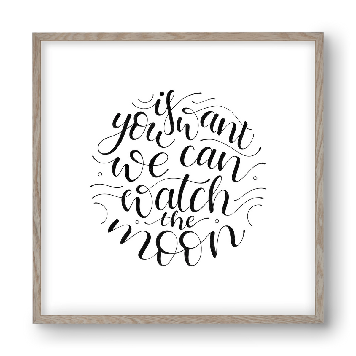 Watch the Moon, 40x40 cm (40x40 cm), Tölgy keret