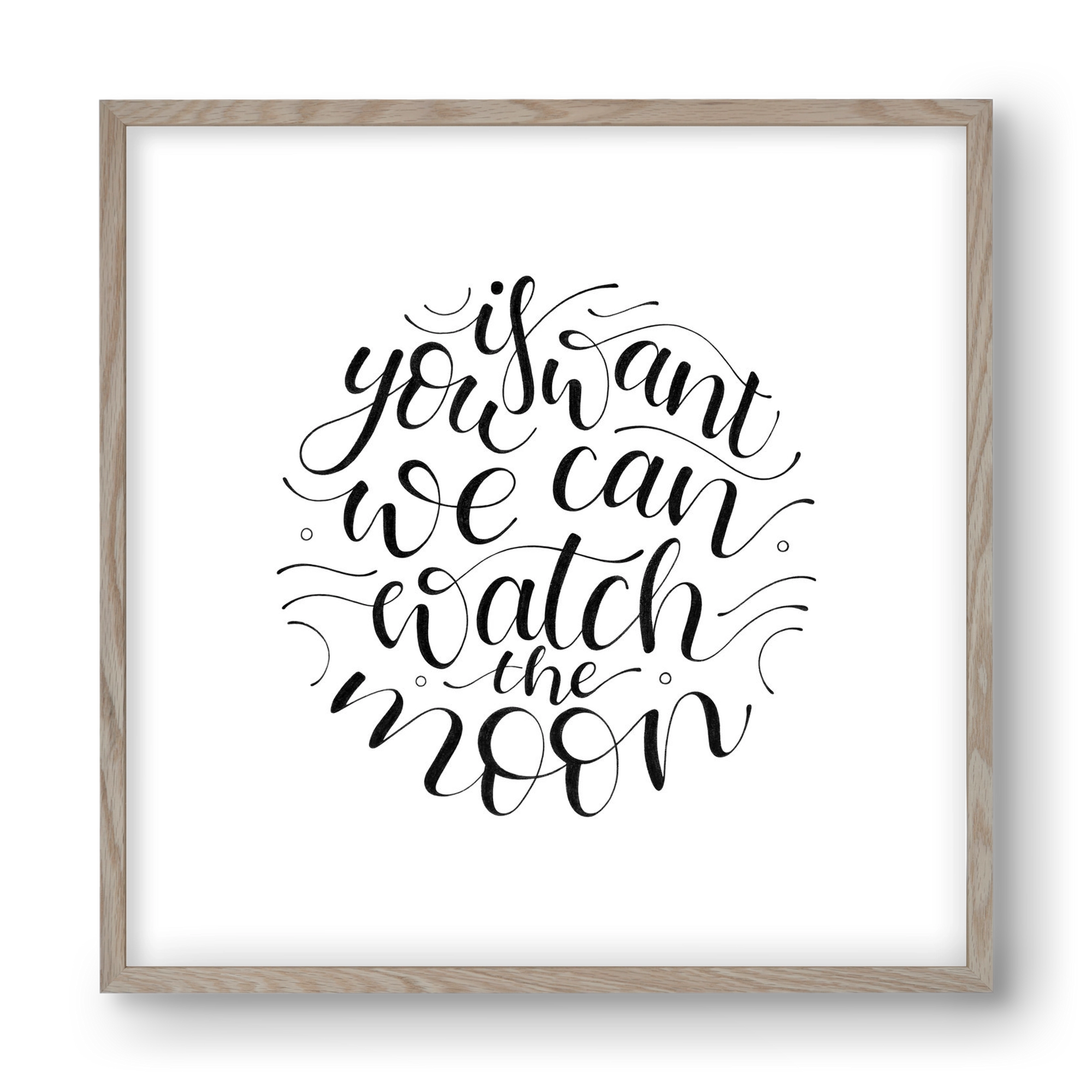 Watch the Moon, 40x40 cm (40x40 cm), Tölgy keret