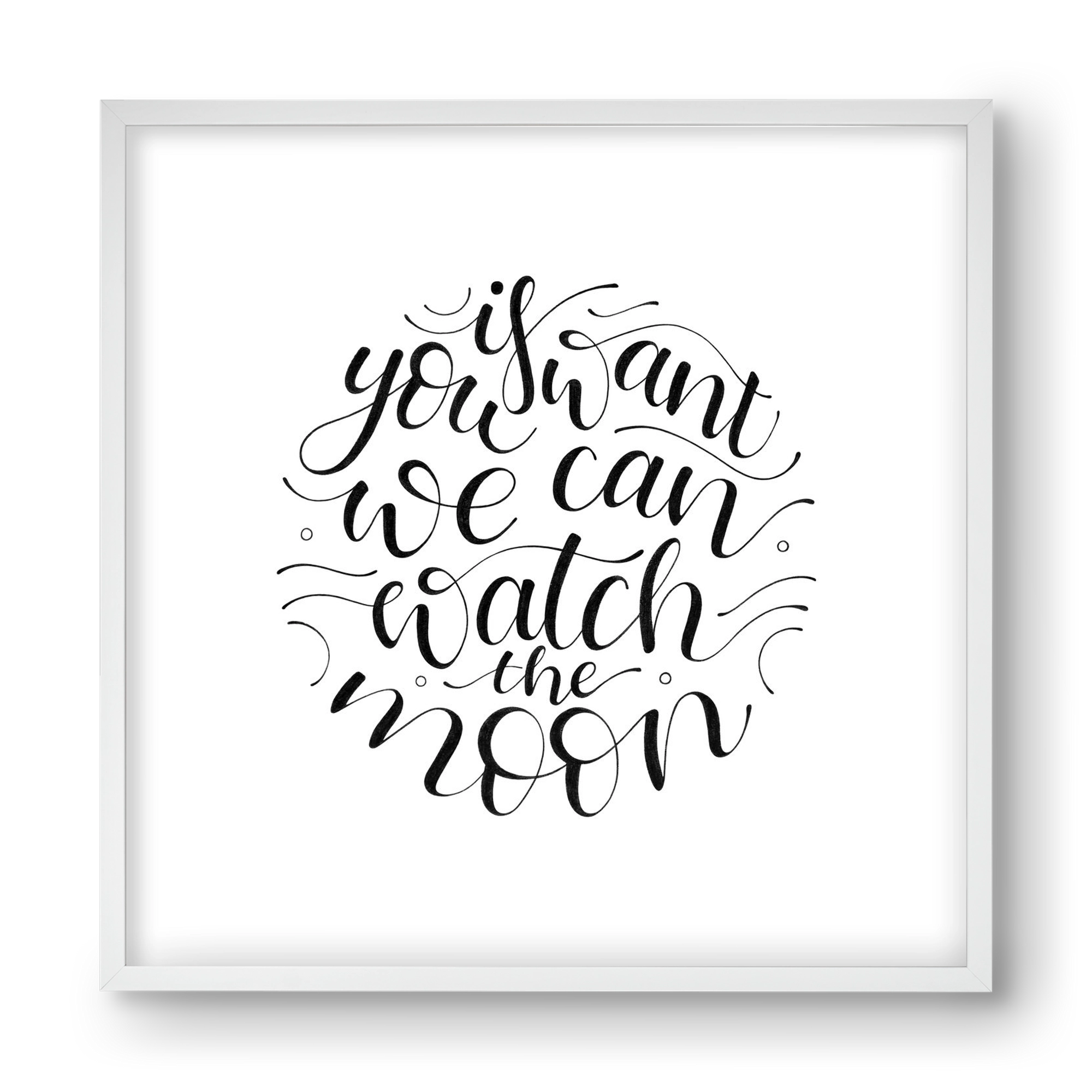 Watch the Moon, 40x40 cm (40x40 cm), Fehér keret