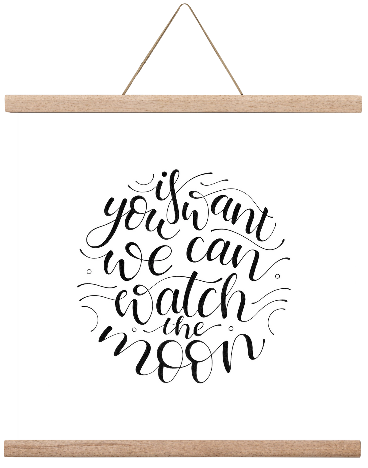 Watch the Moon, 40x40 cm (40x40 cm), Tölgy akasztó