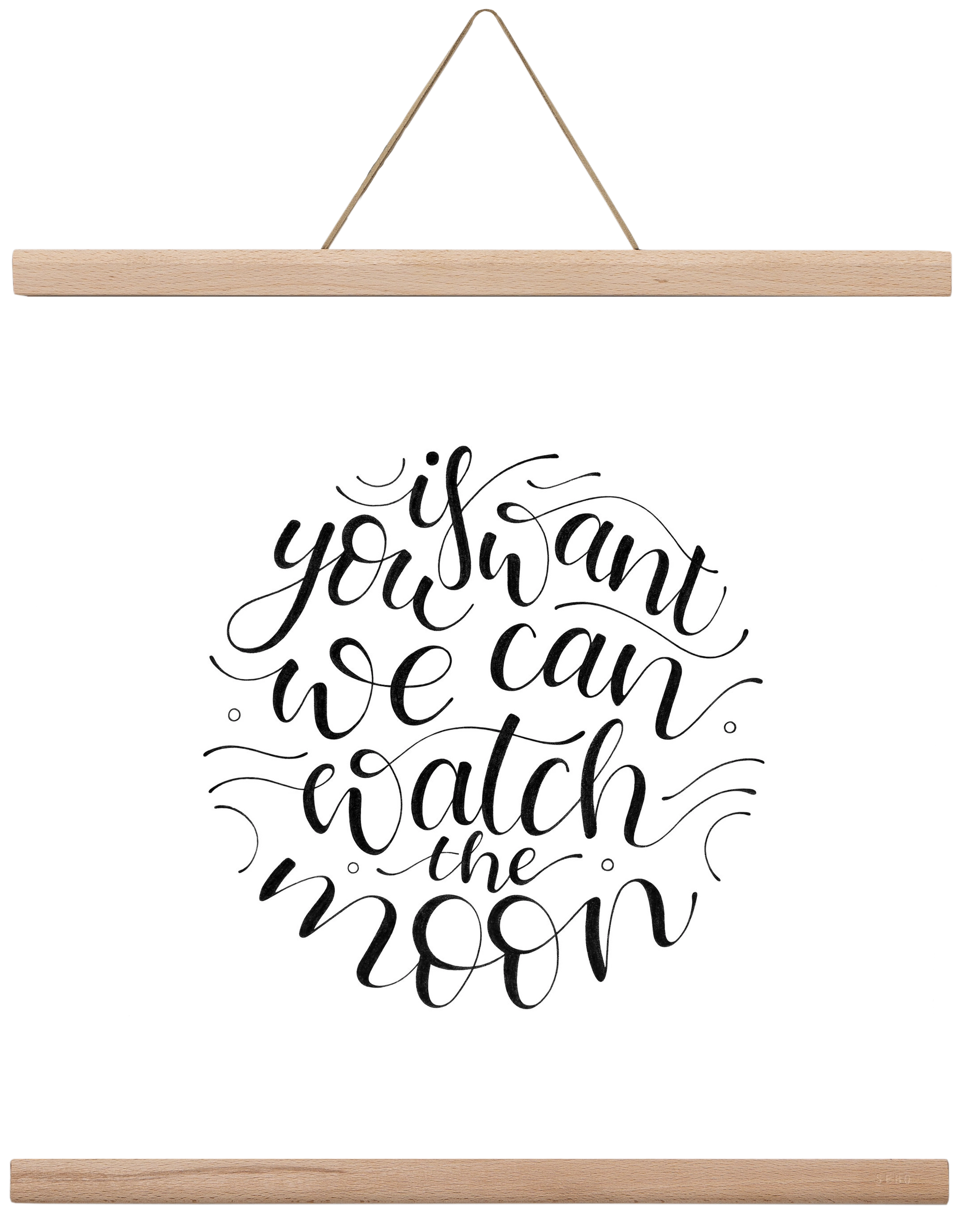 Watch the Moon, 40x40 cm (40x40 cm), Tölgy akasztó