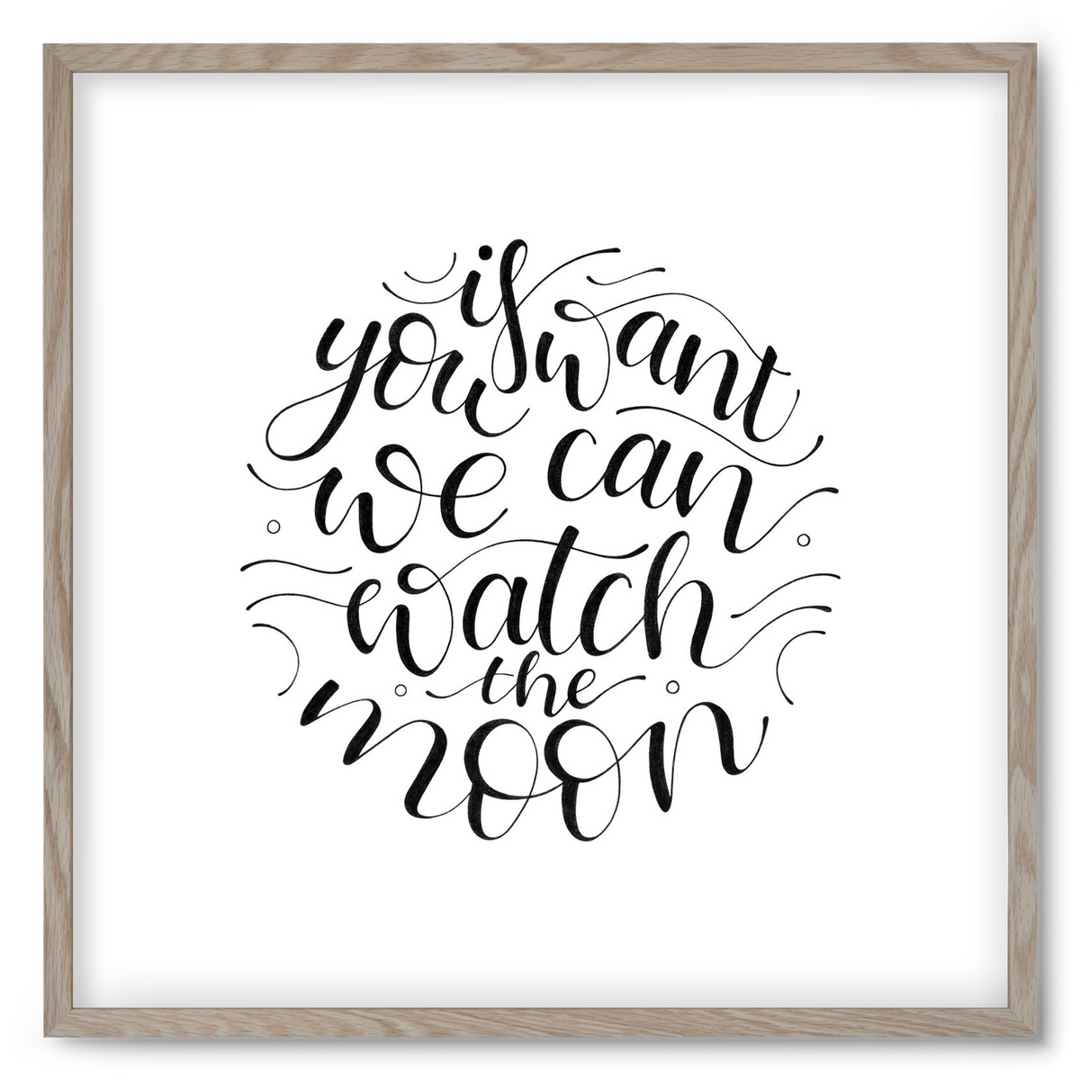 Watch the Moon, 50x50 cm (50x50 cm), Tölgy keret