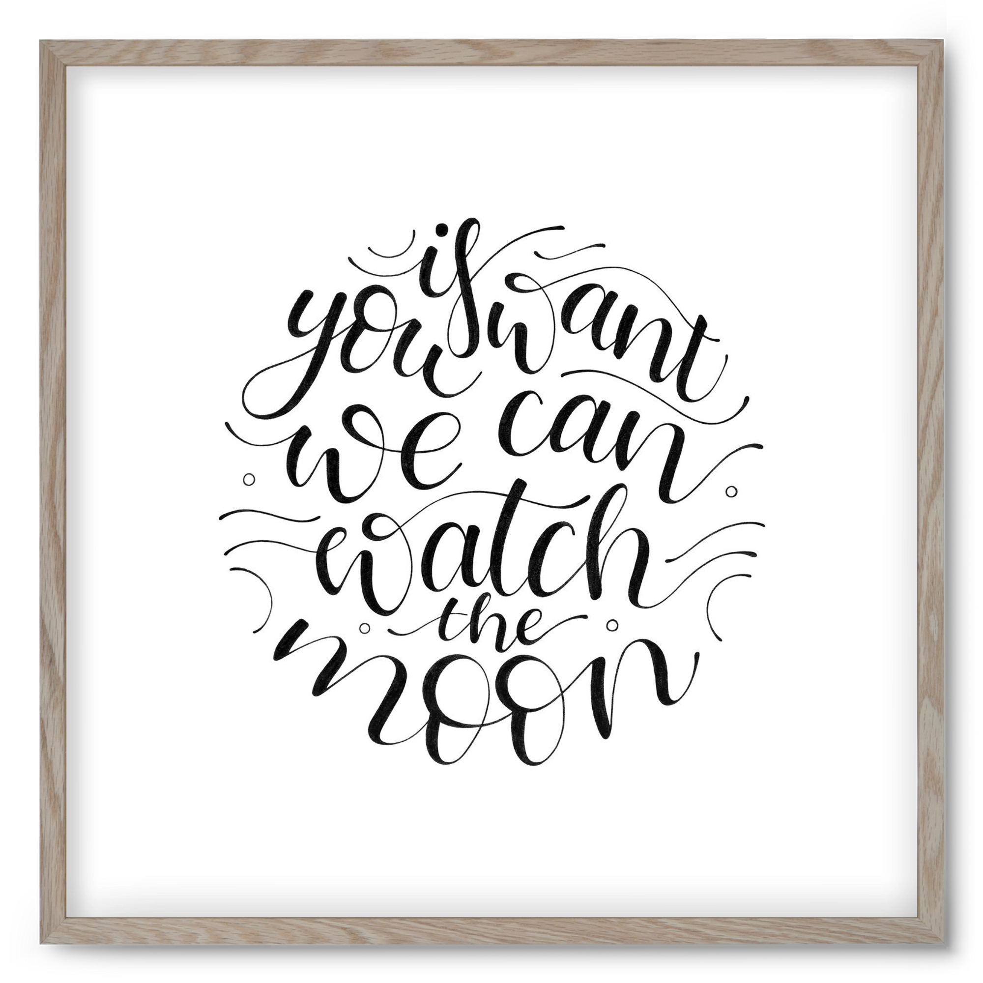 Watch the Moon, 50x50 cm (50x50 cm), Tölgy keret