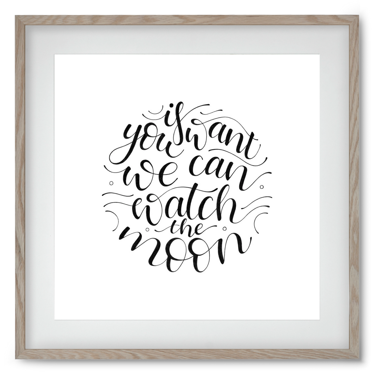 Watch the Moon, 50x50 cm (40x40 cm), Tölgy keret, paszpartuval