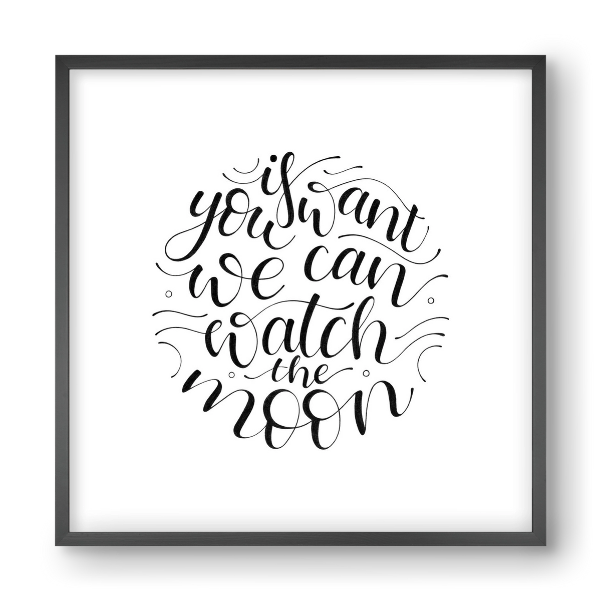 Watch the Moon, 40x40 cm (40x40 cm), Fekete keret