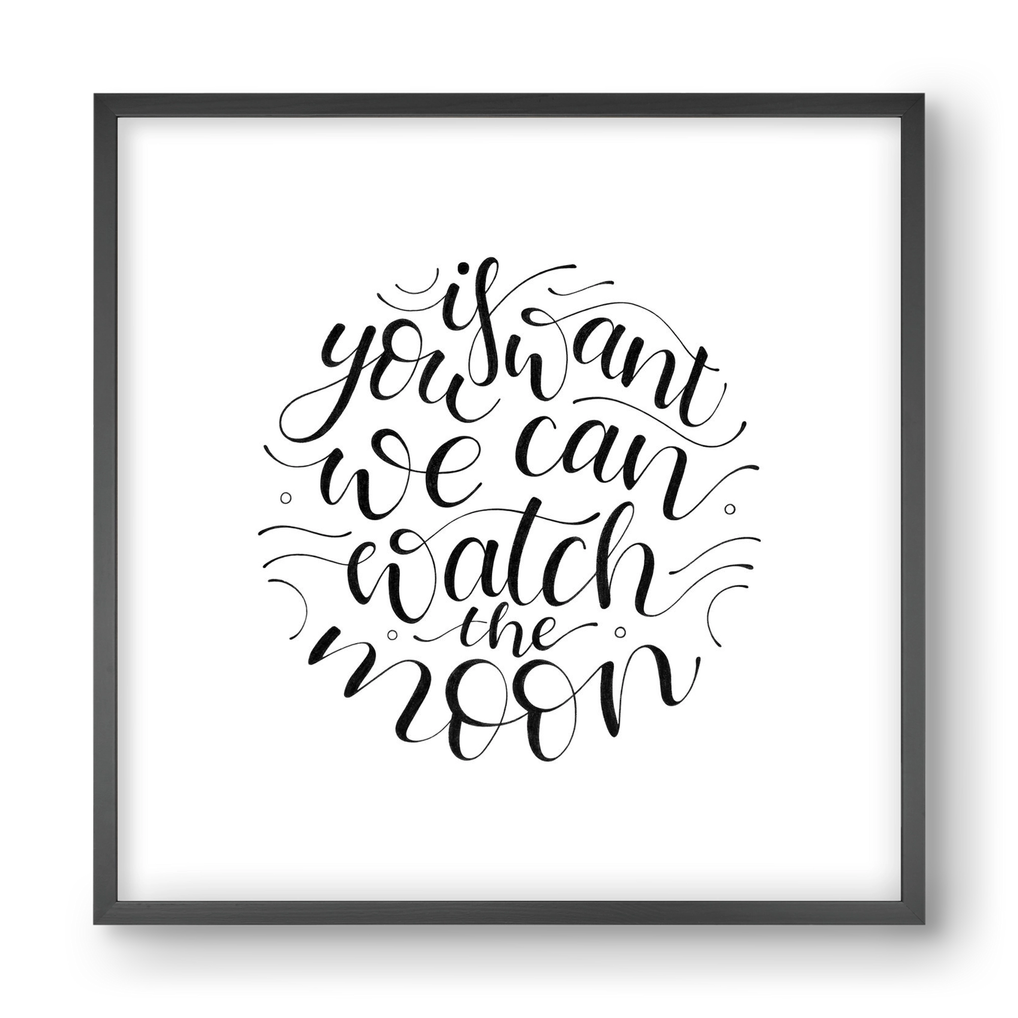 Watch the Moon, 40x40 cm (40x40 cm), Fekete keret
