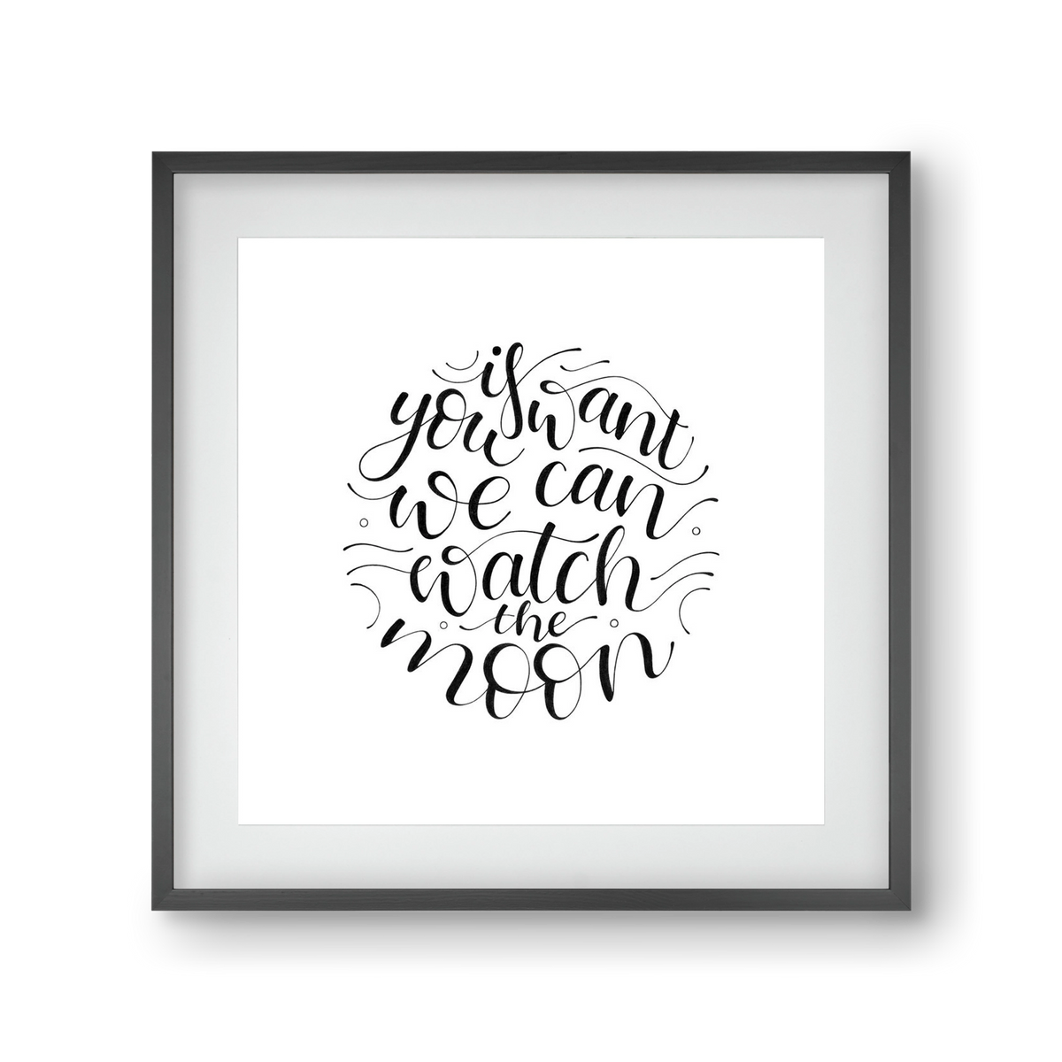 Watch the Moon, 30x30 cm (20x20 cm), Fekete keret, paszpartuval