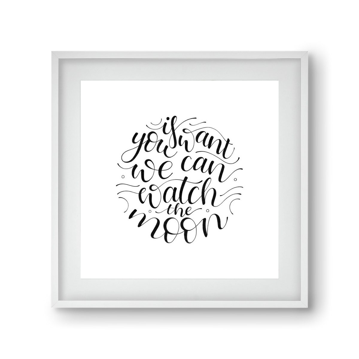 Watch the Moon, 30x30 cm (20x20 cm), Fehér keret, paszpartuval