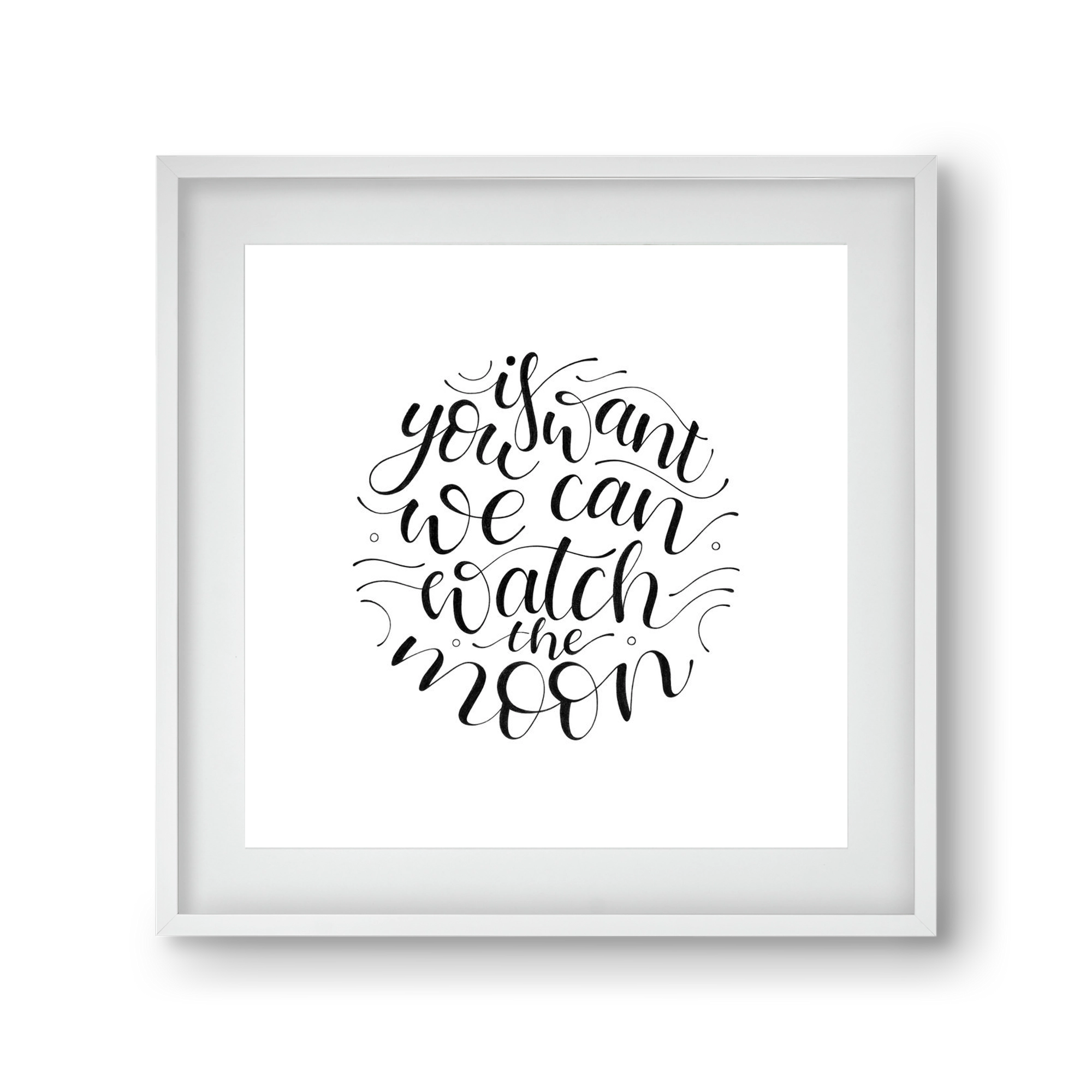 Watch the Moon, 30x30 cm (20x20 cm), Fehér keret, paszpartuval