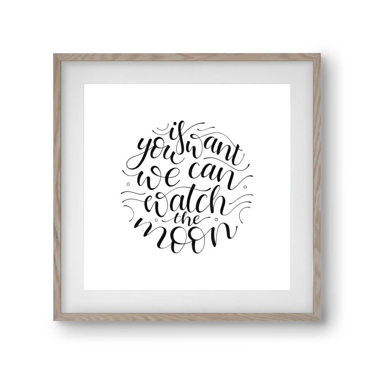 Watch the Moon, 30x30 cm (20x20 cm), Tölgy keret, paszpartuval