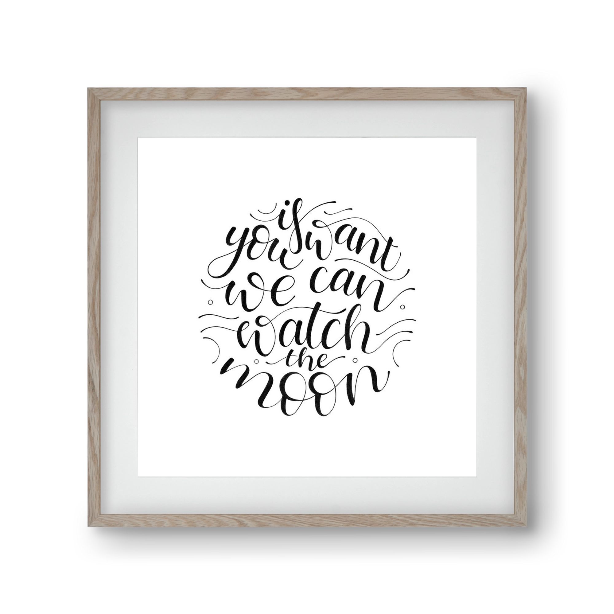 Watch the Moon, 30x30 cm (20x20 cm), Tölgy keret, paszpartuval