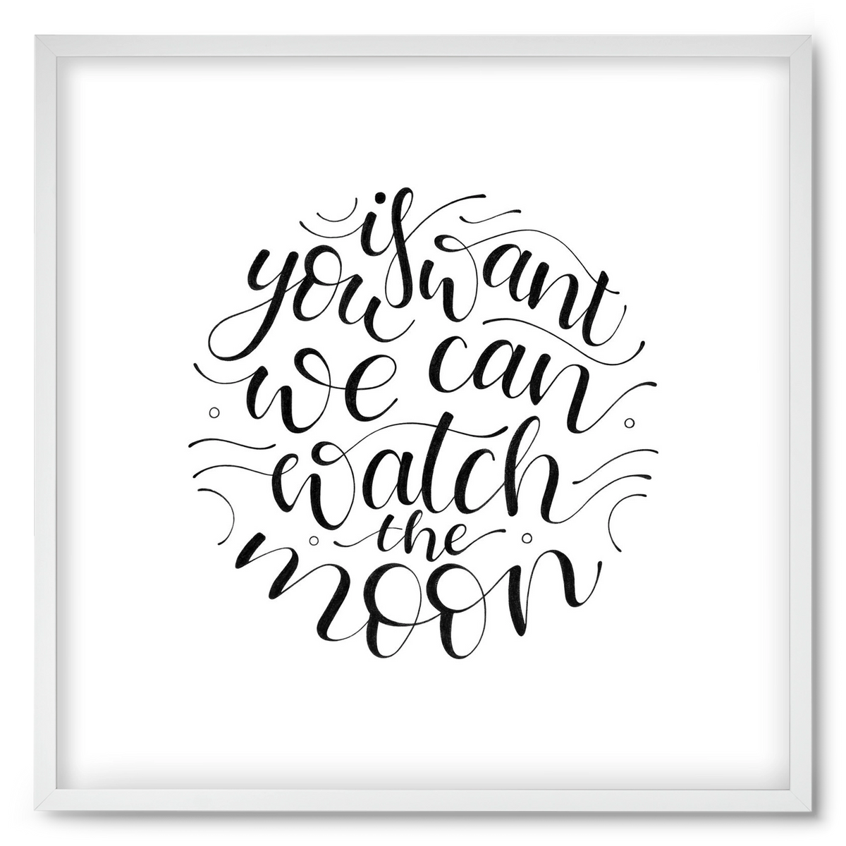 Watch the Moon, 50x50 cm (50x50 cm), Fehér keret