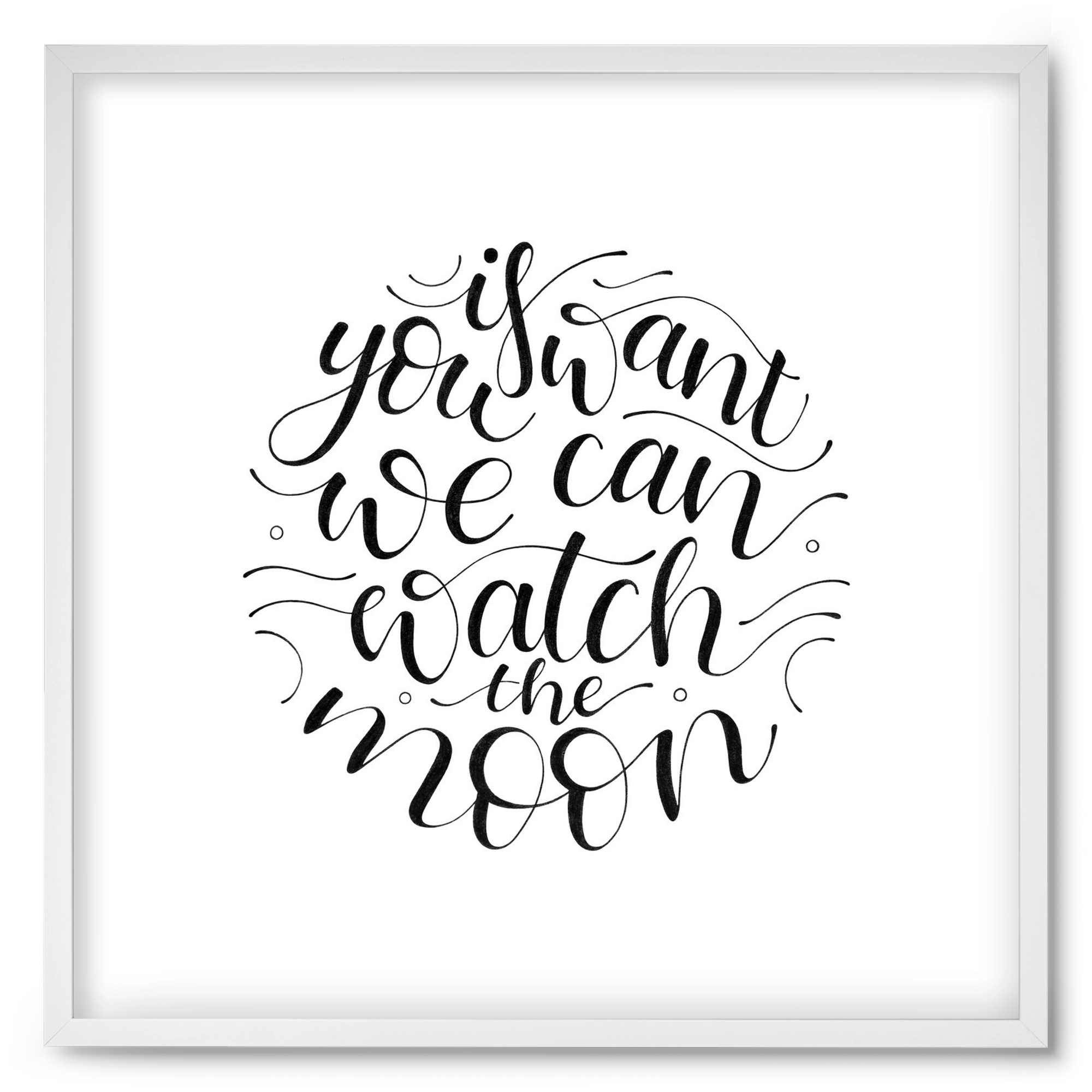 Watch the Moon, 50x50 cm (50x50 cm), Fehér keret