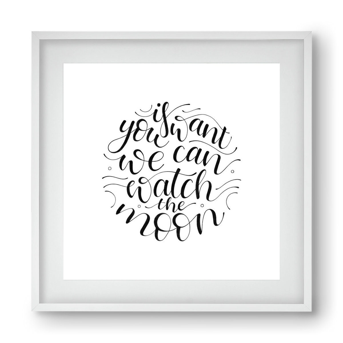 Watch the Moon, 40x40 cm (30x30 cm), Fehér keret, paszpartuval