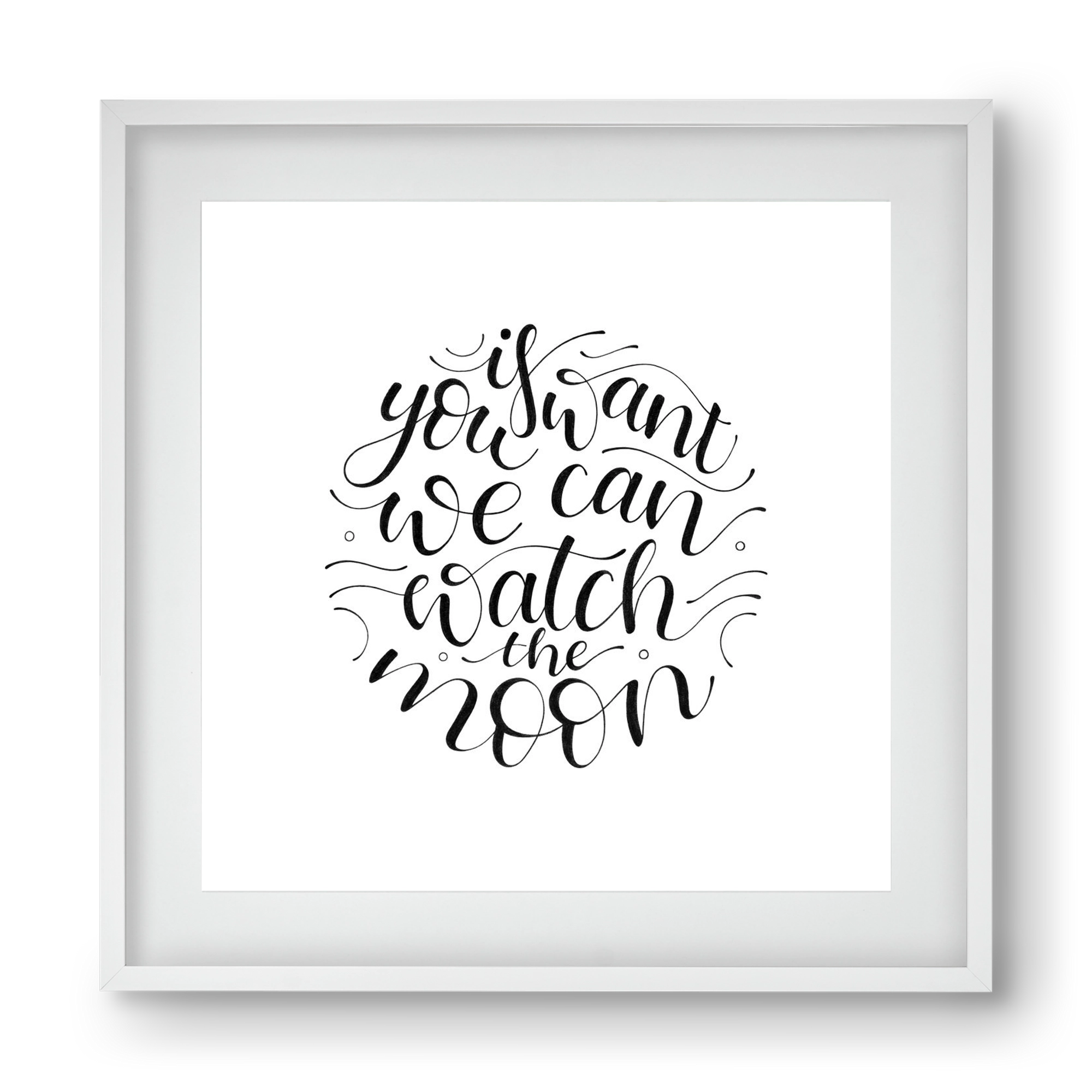 Watch the Moon, 40x40 cm (30x30 cm), Fehér keret, paszpartuval